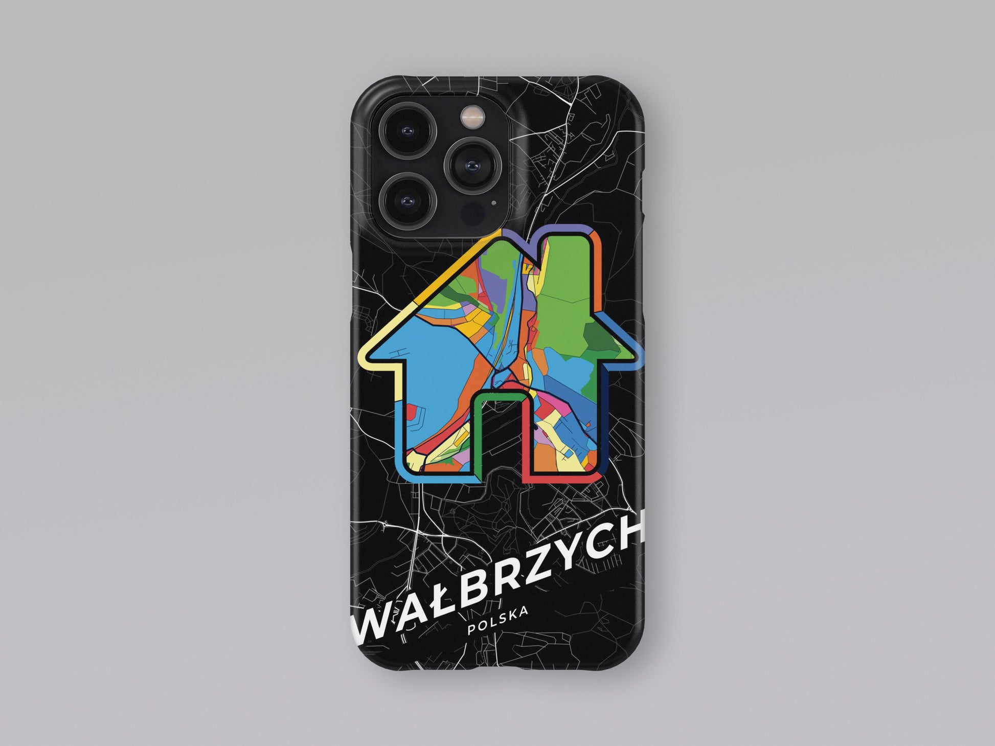 Wałbrzych Poland slim phone case with colorful icon 3