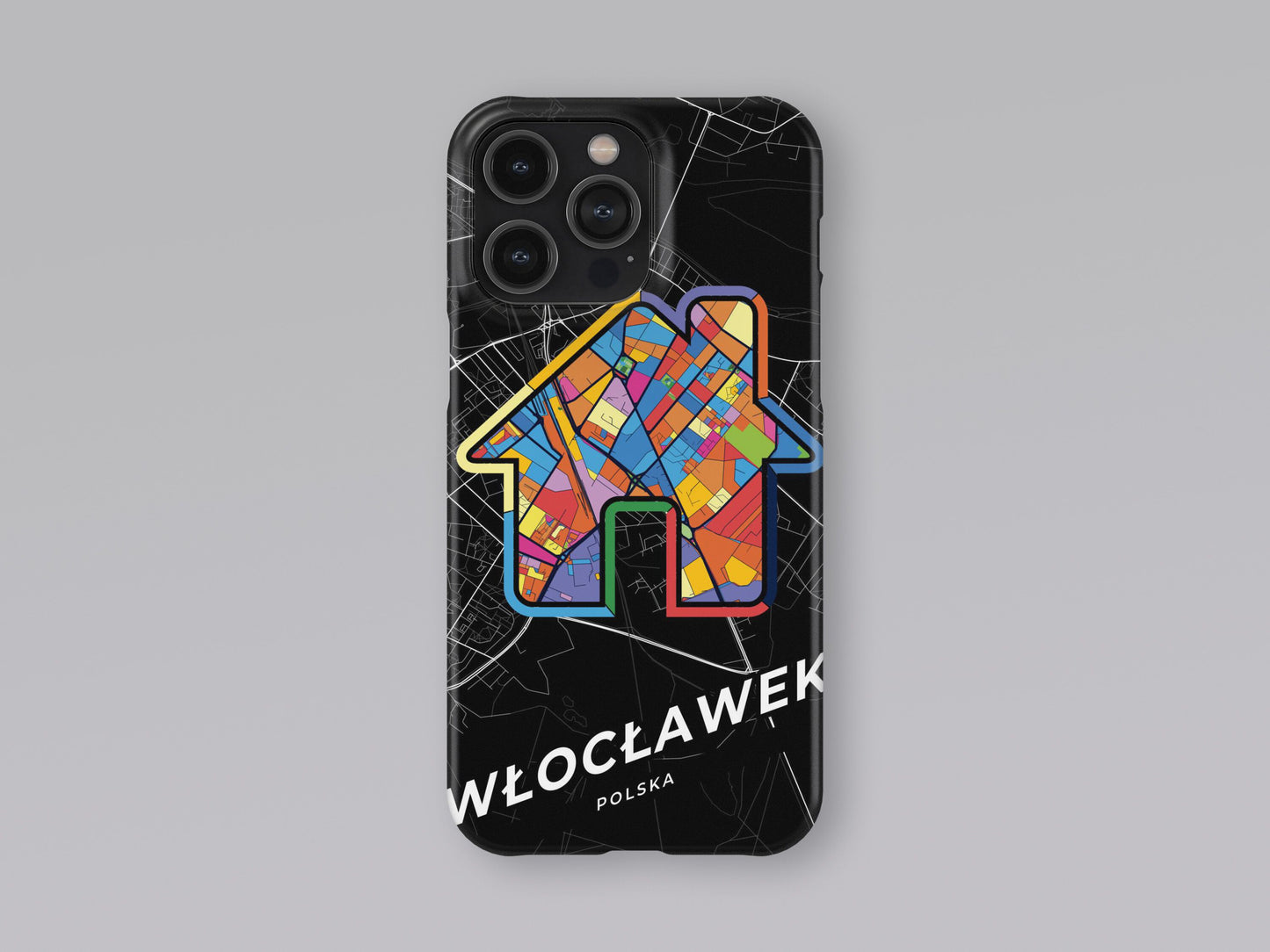 Włocławek Poland slim phone case with colorful icon 3