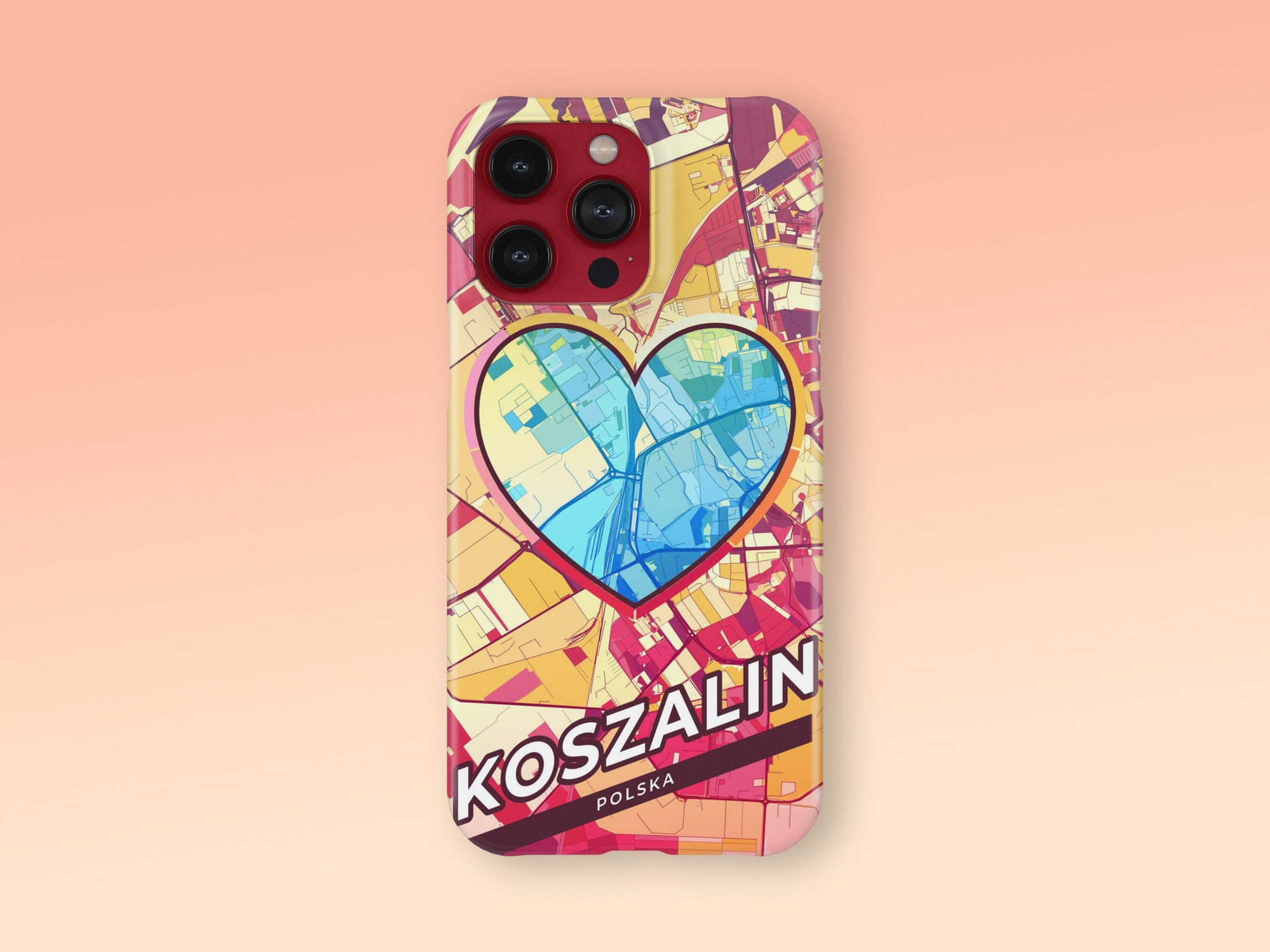 Koszalin Poland slim phone case with colorful icon. Birthday, wedding or housewarming gift. Couple match cases. 2
