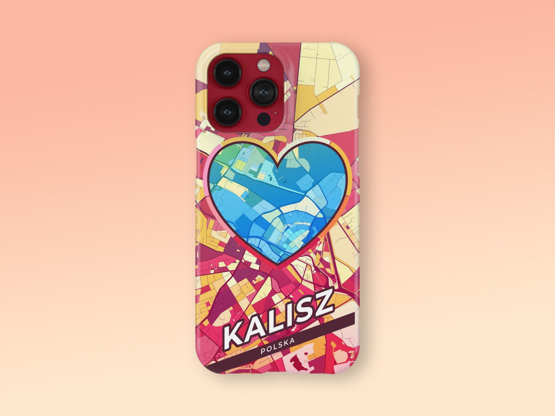 Kalisz Poland slim phone case with colorful icon. Birthday, wedding or housewarming gift. Couple match cases. 2