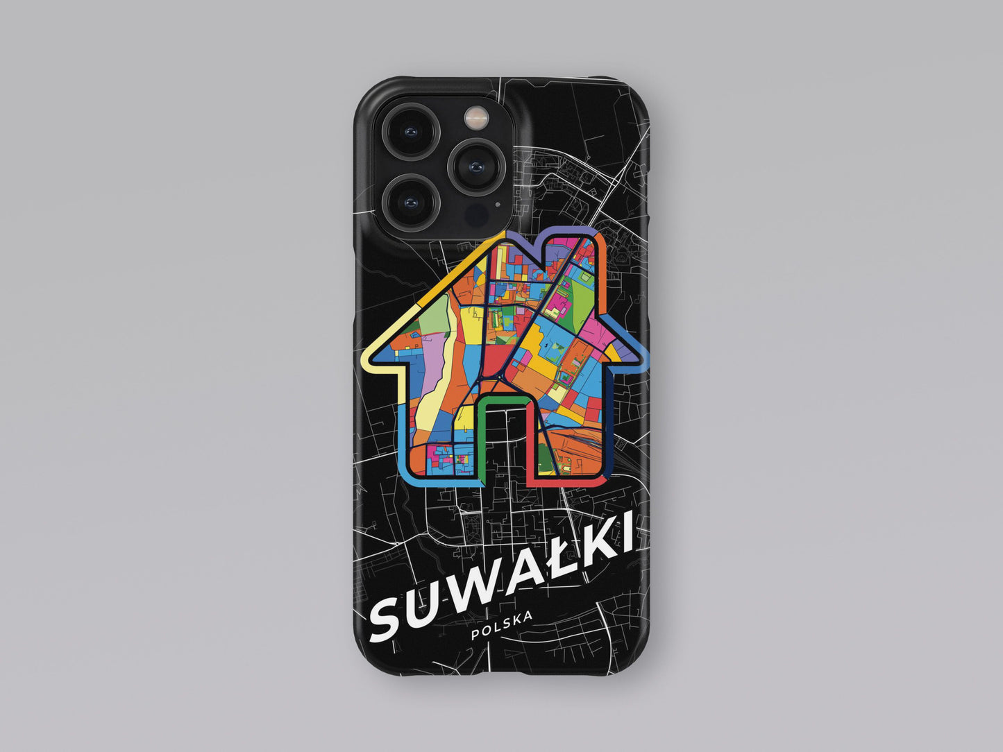 Suwałki Poland slim phone case with colorful icon 3