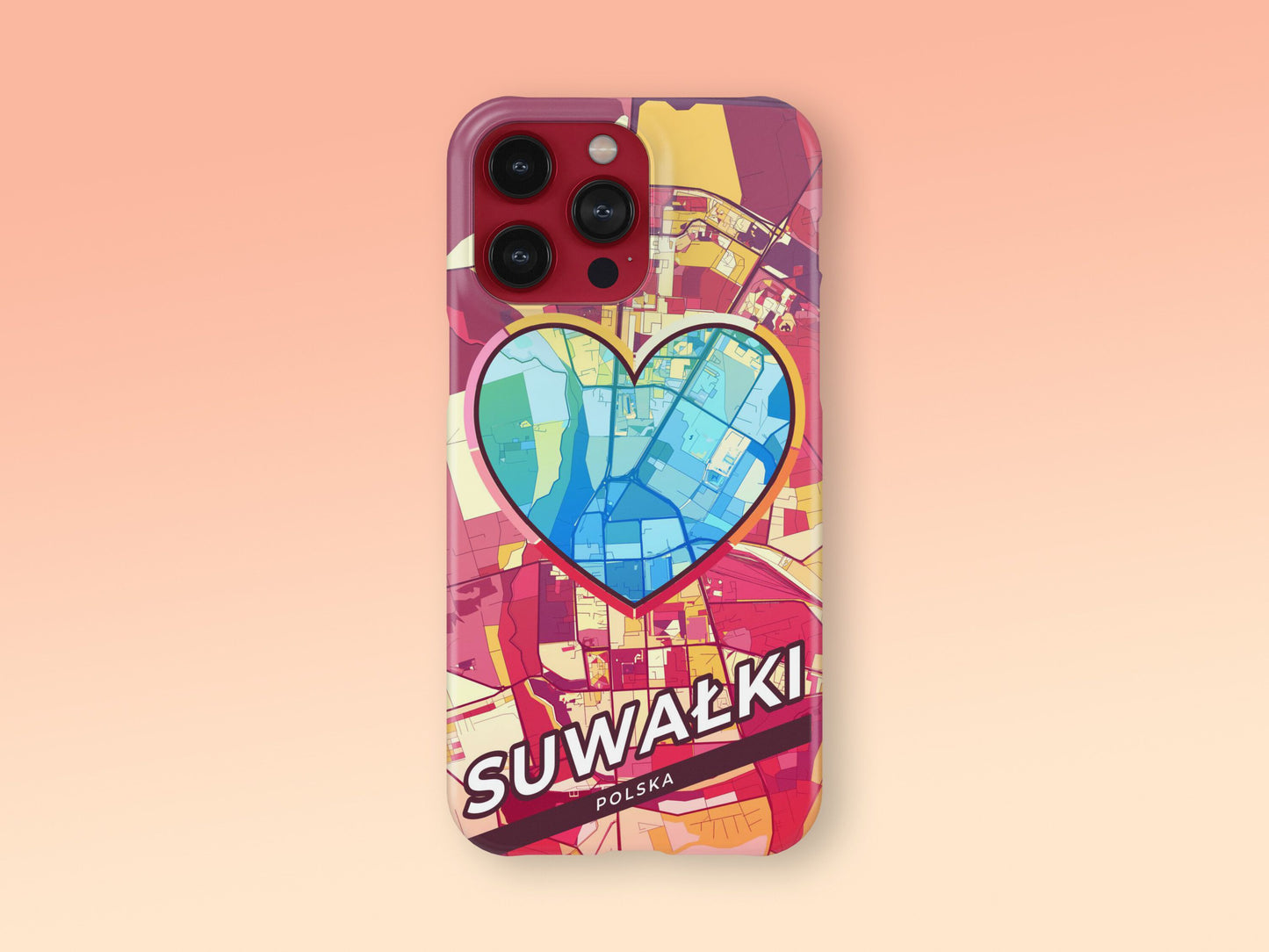 Suwałki Poland slim phone case with colorful icon 2