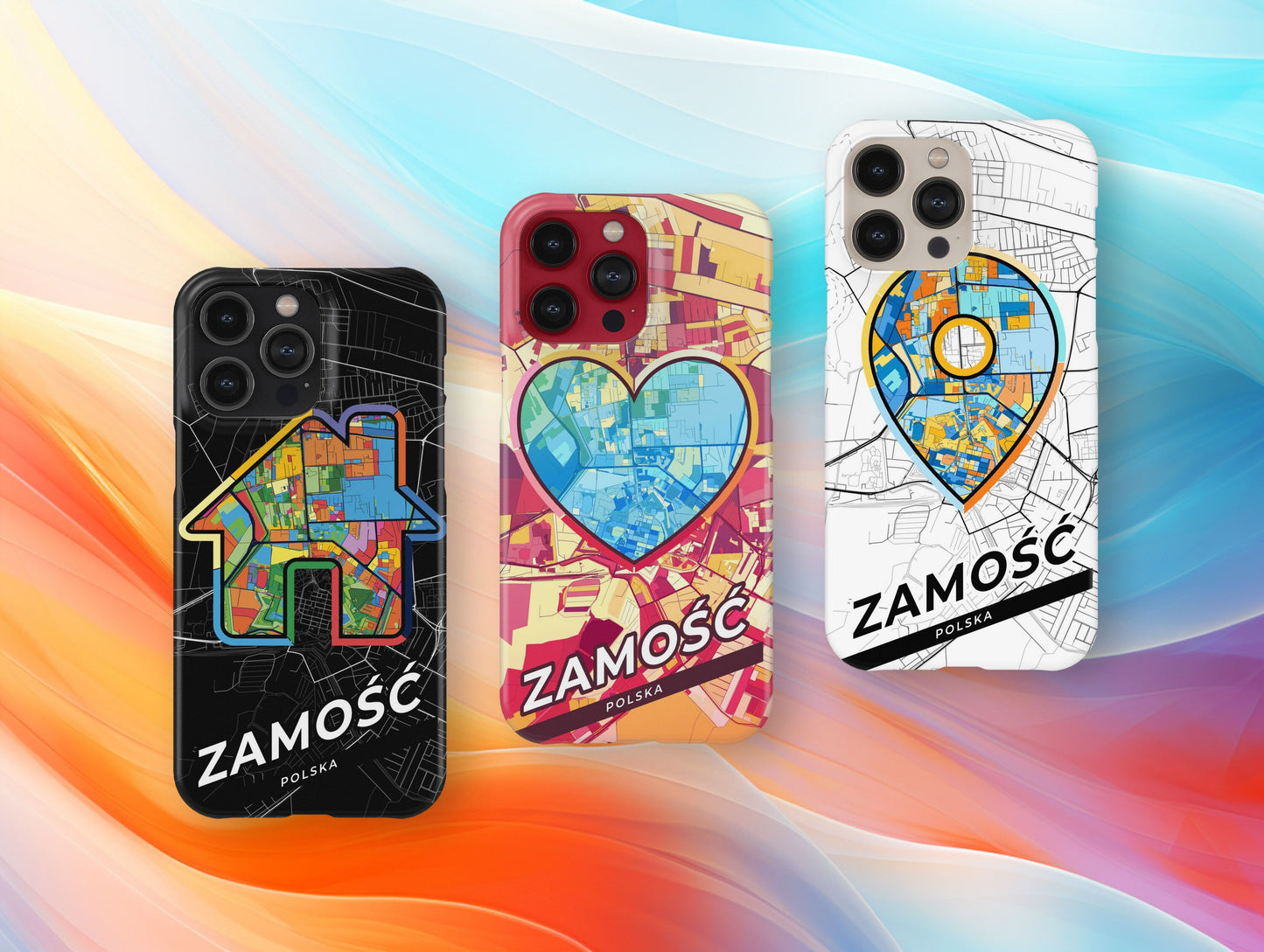 Zamość Poland slim phone case with colorful icon