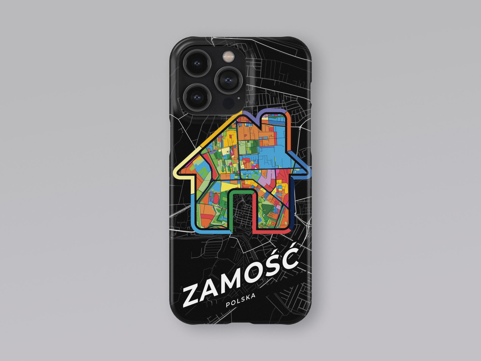 Zamość Poland slim phone case with colorful icon 3