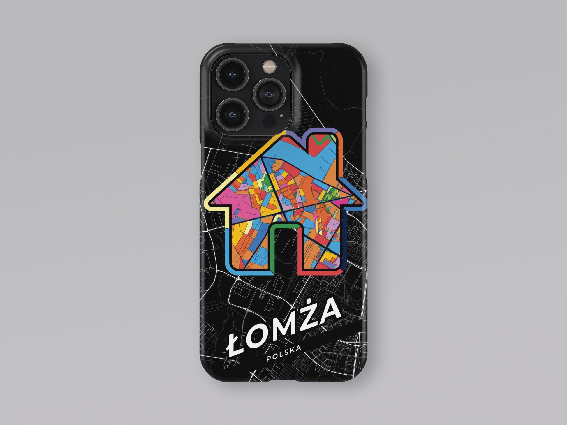 Łomża Poland slim phone case with colorful icon 3