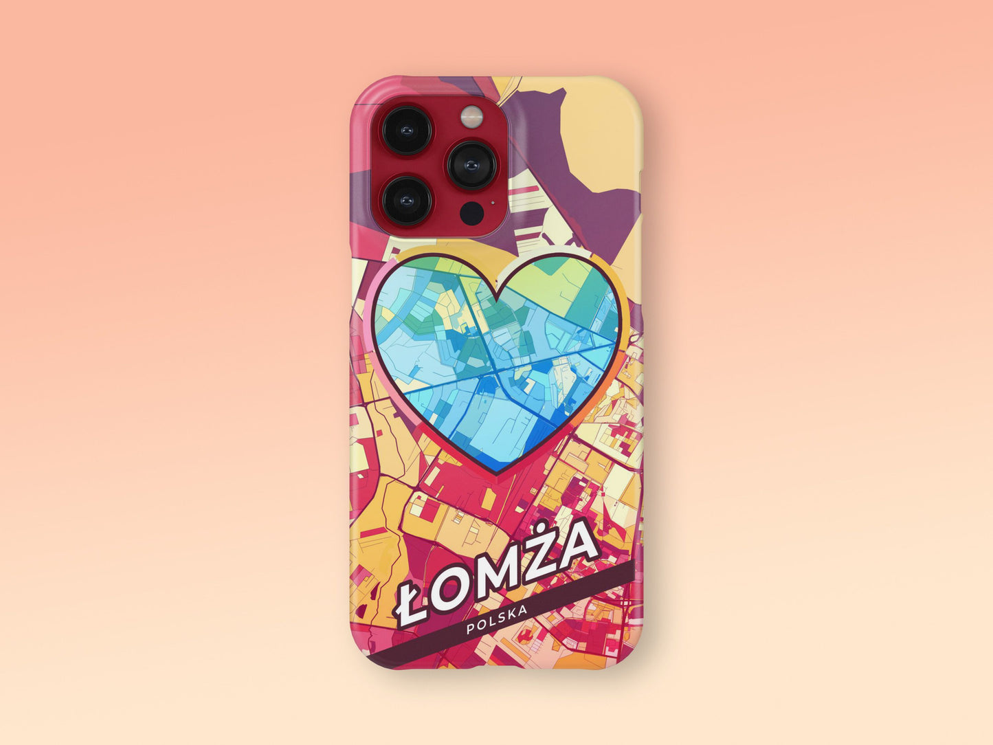 Łomża Poland slim phone case with colorful icon 2