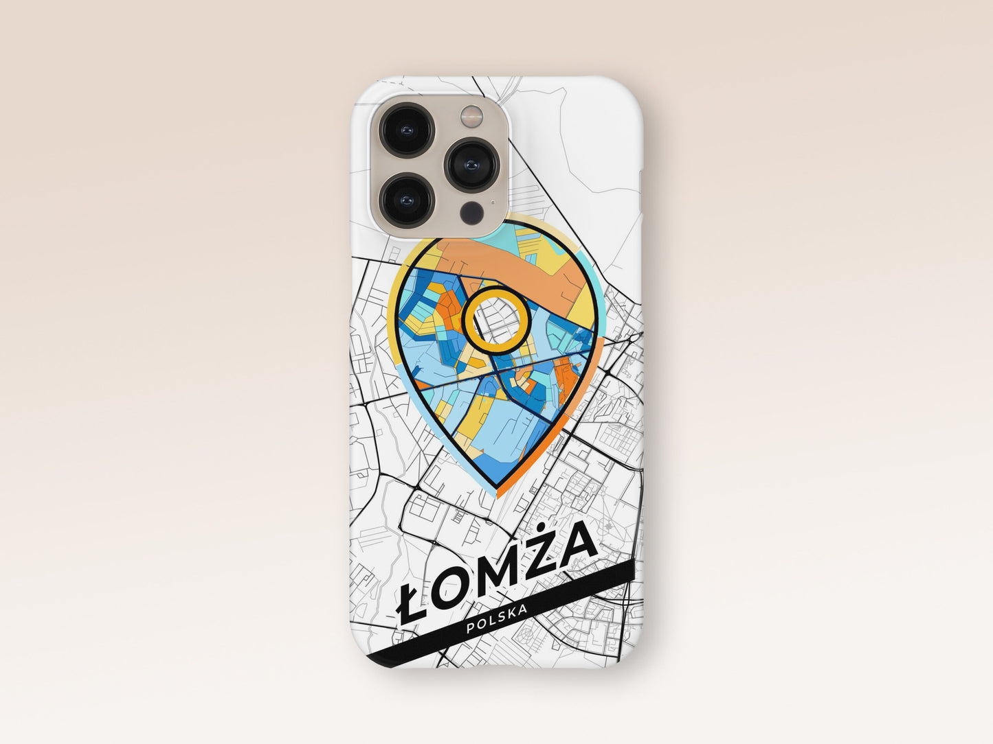 Łomża Poland slim phone case with colorful icon 1