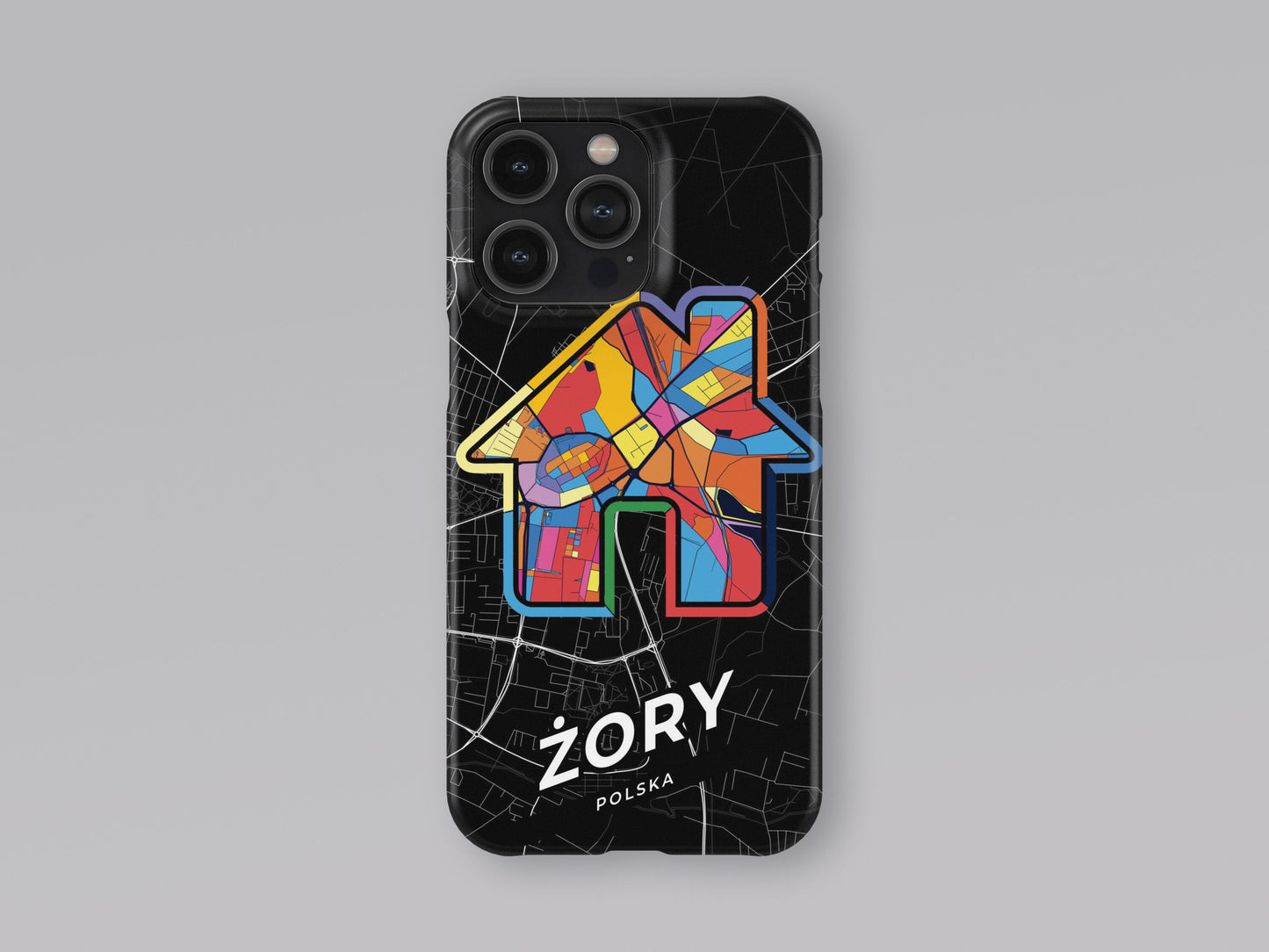 Żory Poland slim phone case with colorful icon 3