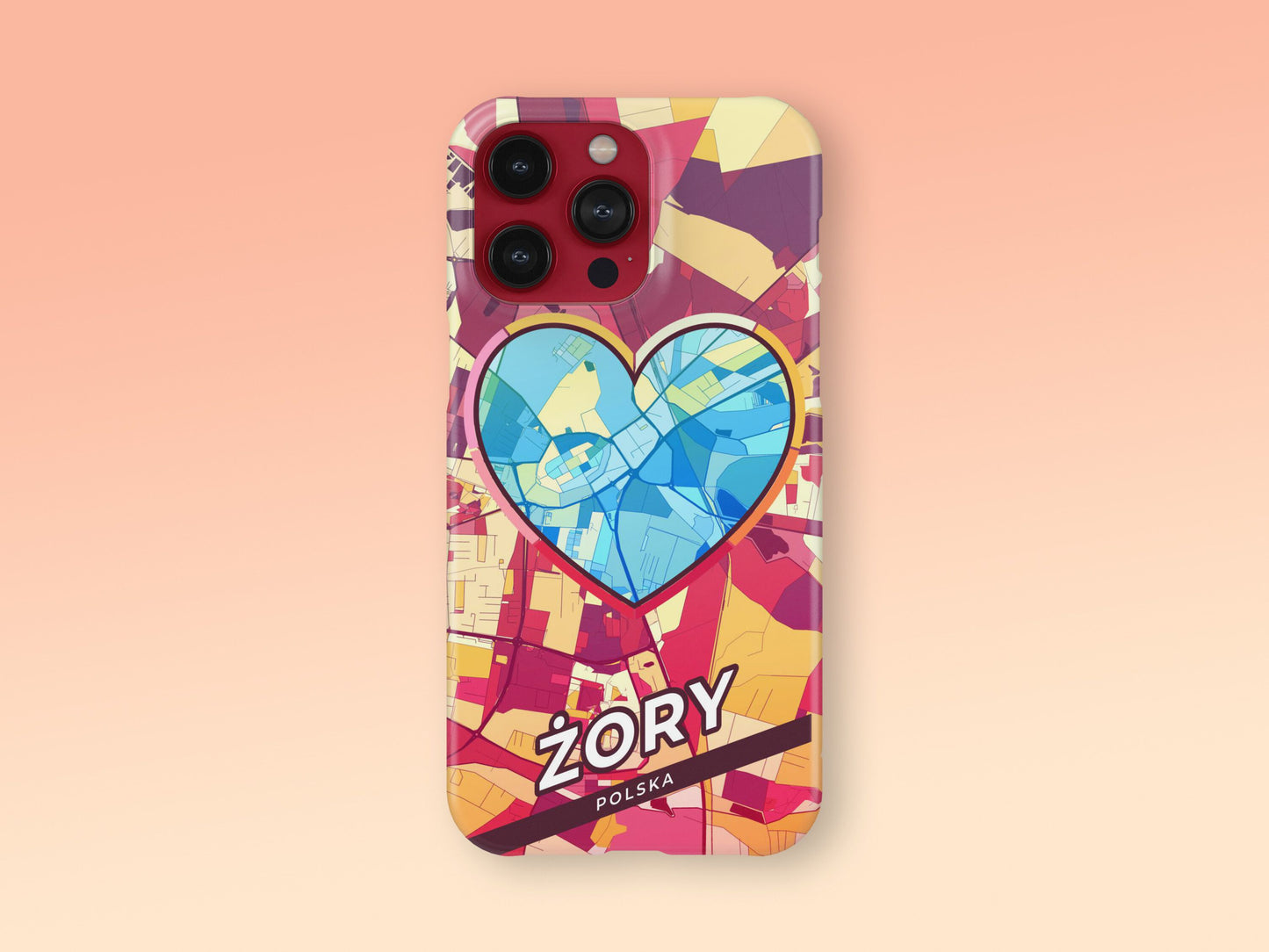 Żory Poland slim phone case with colorful icon 2