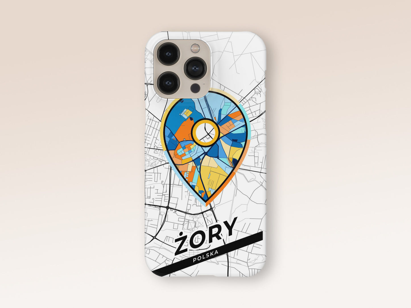 Żory Poland slim phone case with colorful icon 1