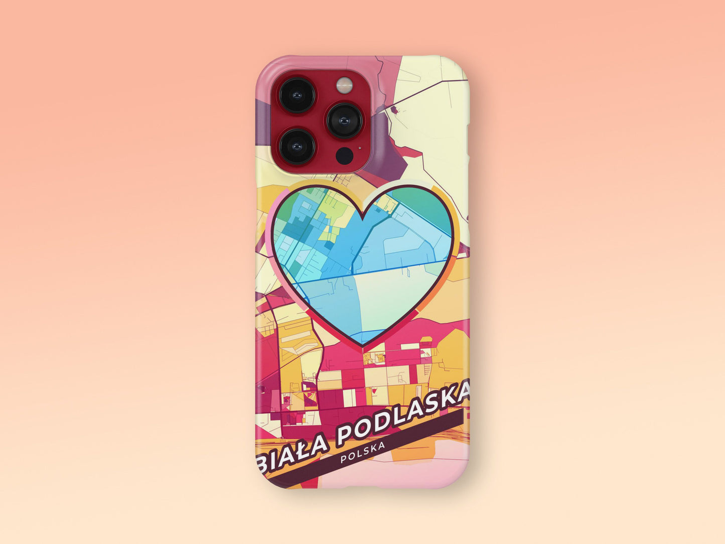 Biała Podlaska Poland slim phone case with colorful icon. Birthday, wedding or housewarming gift. Couple match cases. 2