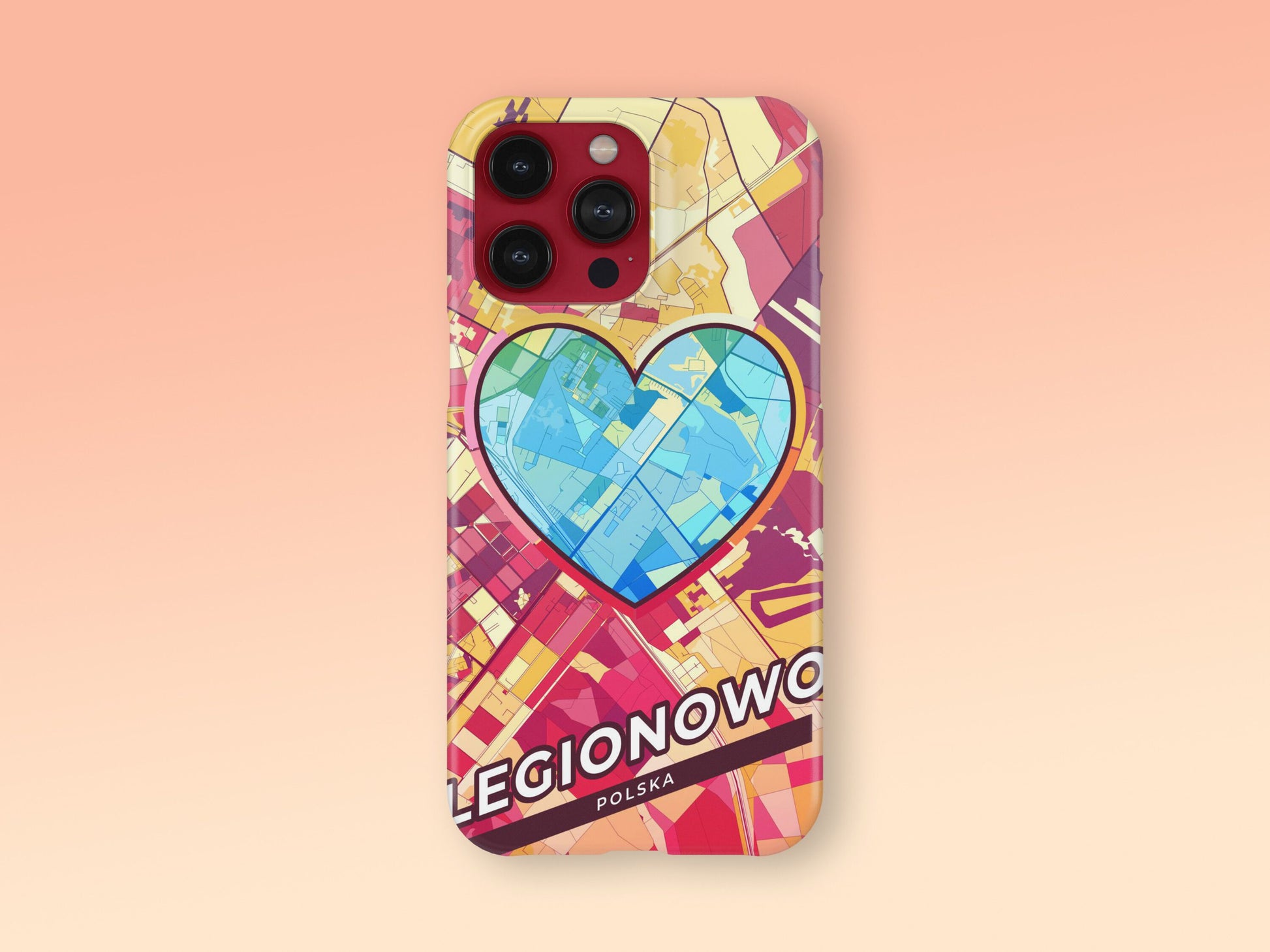 Legionowo Poland slim phone case with colorful icon. Birthday, wedding or housewarming gift. Couple match cases. 2