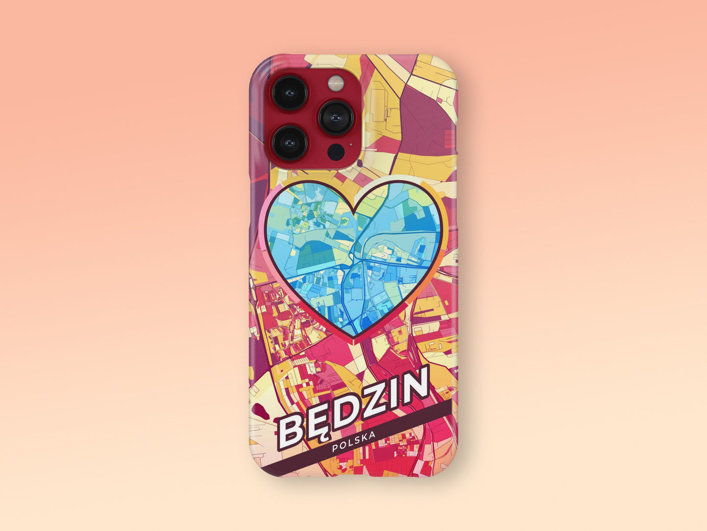 Będzin Poland slim phone case with colorful icon. Birthday, wedding or housewarming gift. Couple match cases. 2