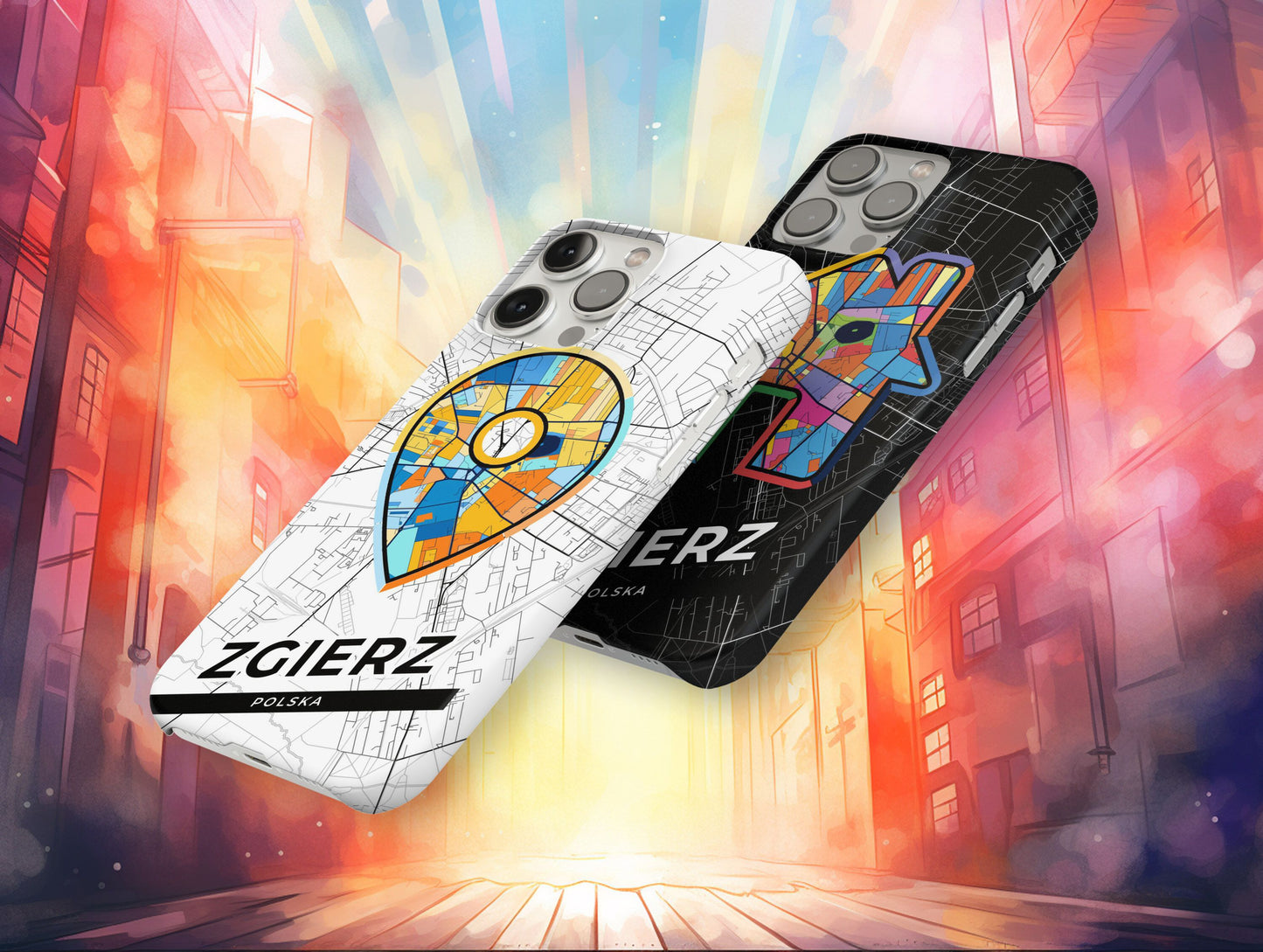 Zgierz Poland slim phone case with colorful icon