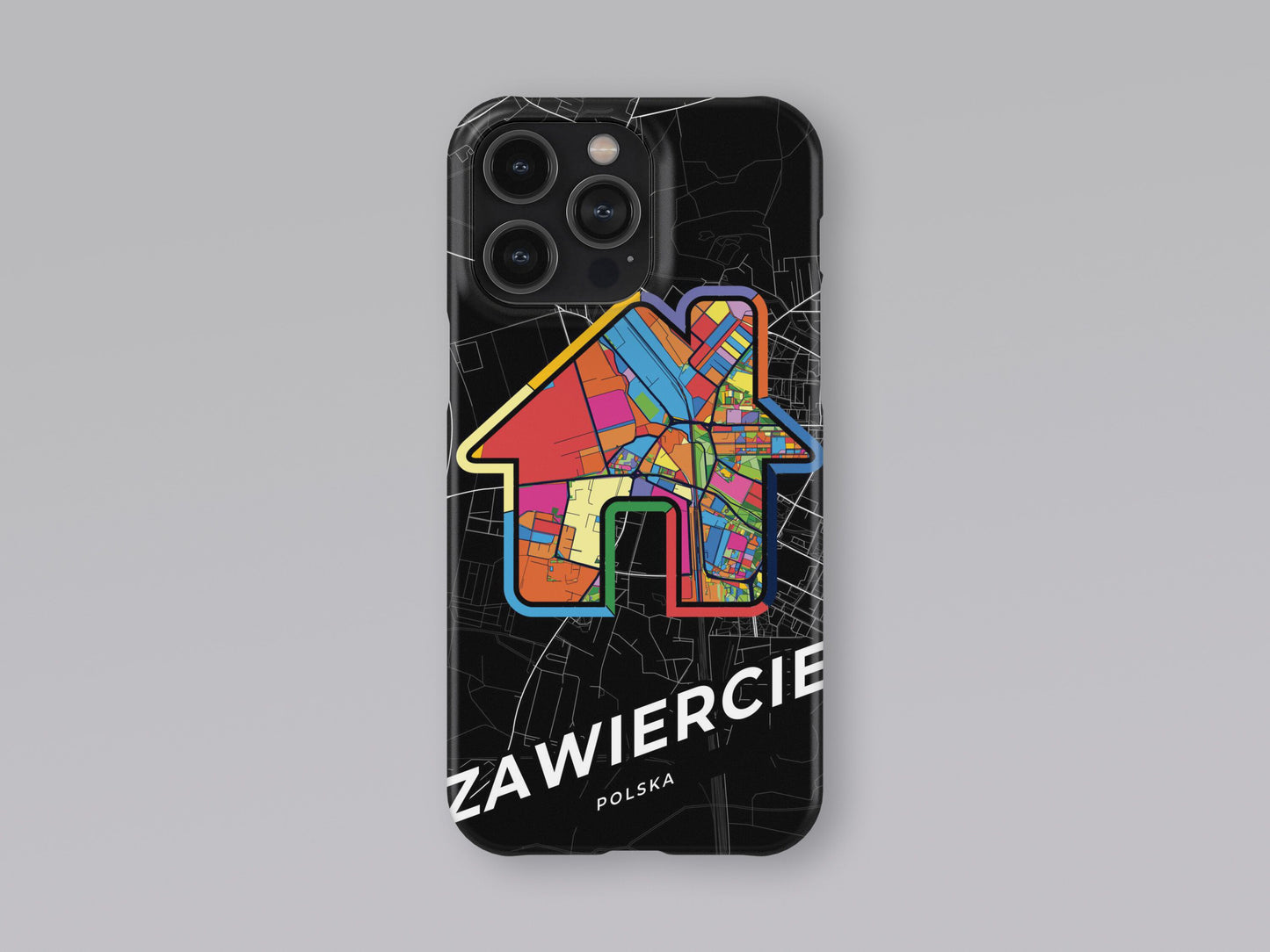 Zawiercie Poland slim phone case with colorful icon 3