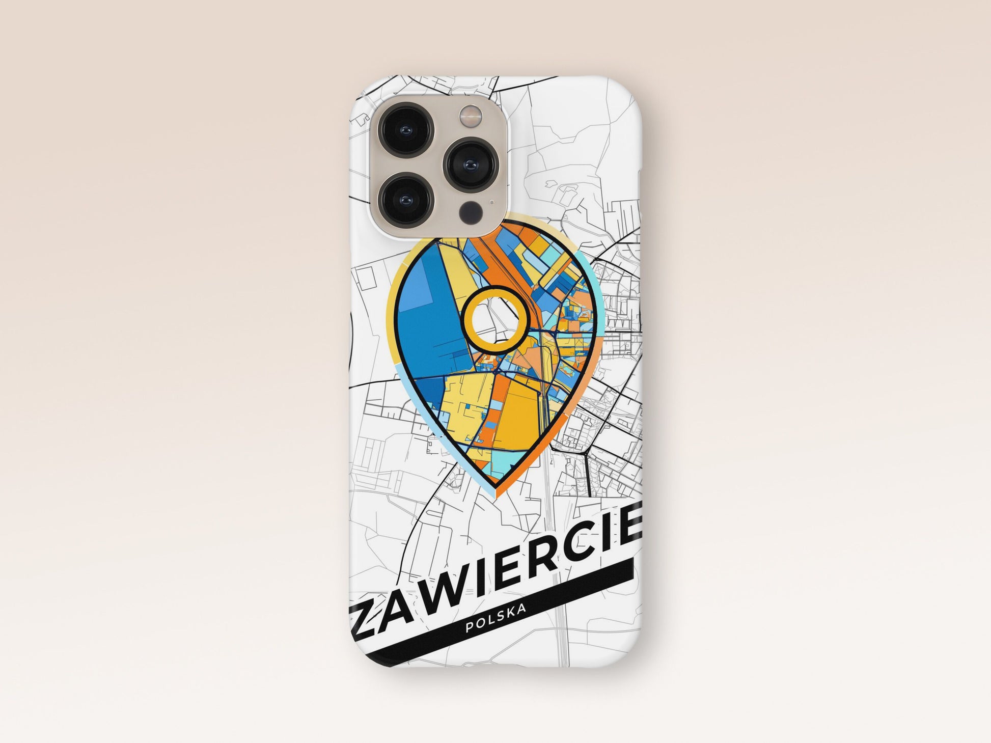Zawiercie Poland slim phone case with colorful icon 1