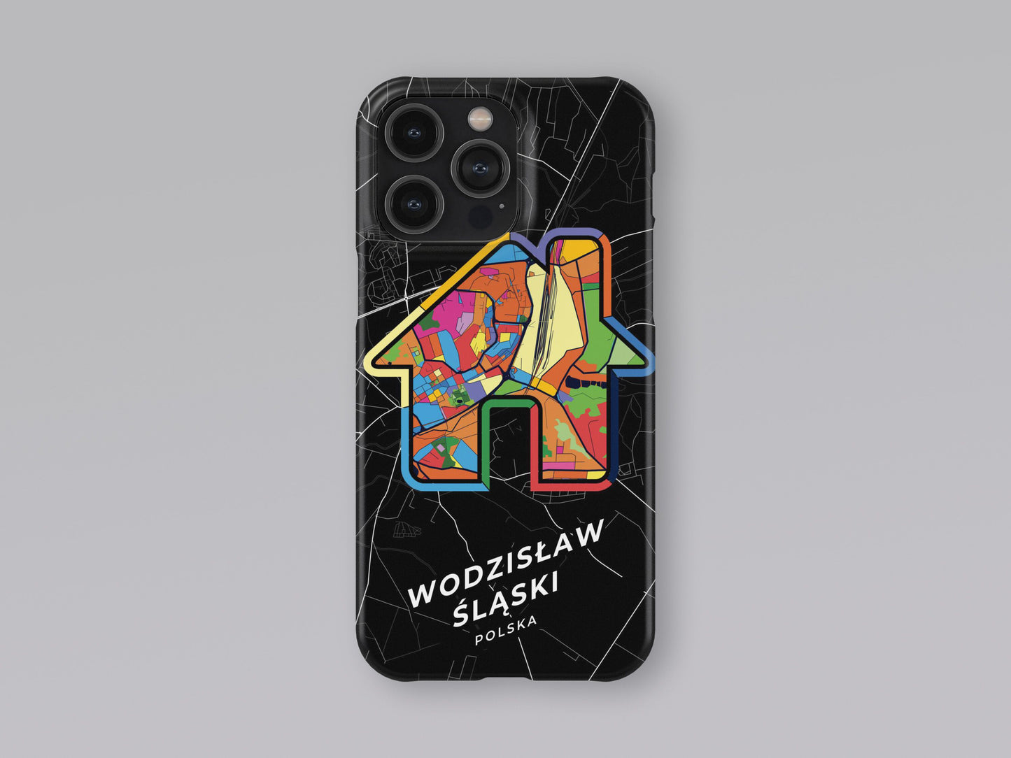 Wodzisław Śląski Poland slim phone case with colorful icon 3