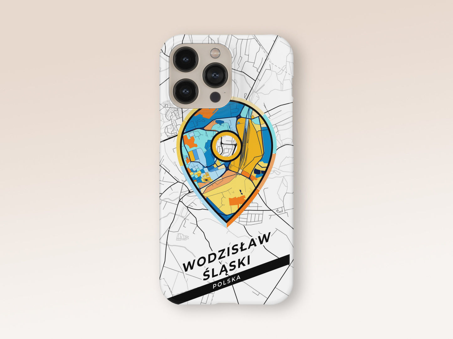 Wodzisław Śląski Poland slim phone case with colorful icon 1