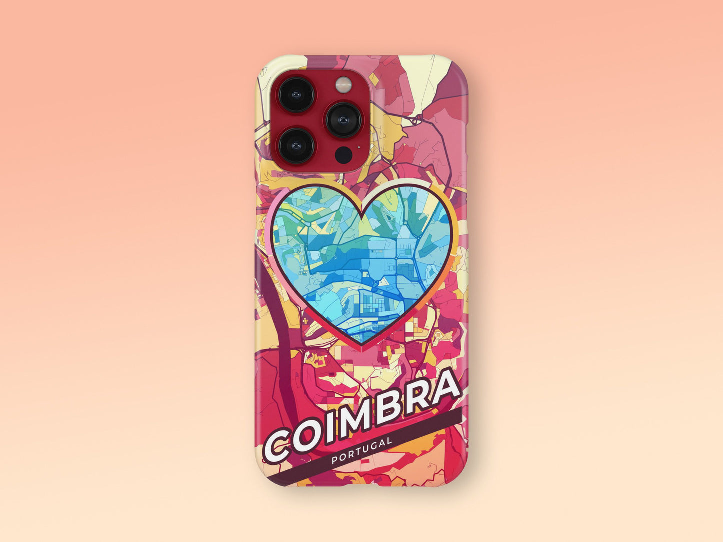 Coimbra Portugal slim phone case with colorful icon. Birthday, wedding or housewarming gift. Couple match cases. 2