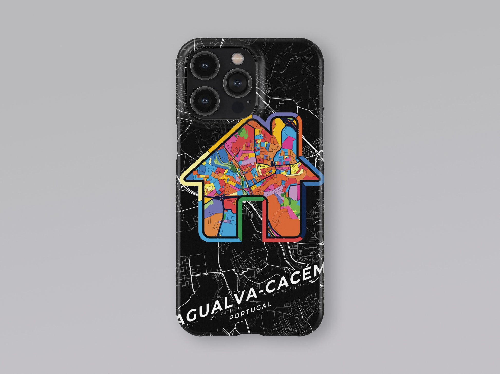 Agualva-Cacém Portugal slim phone case with colorful icon. Birthday, wedding or housewarming gift. Couple match cases. 3