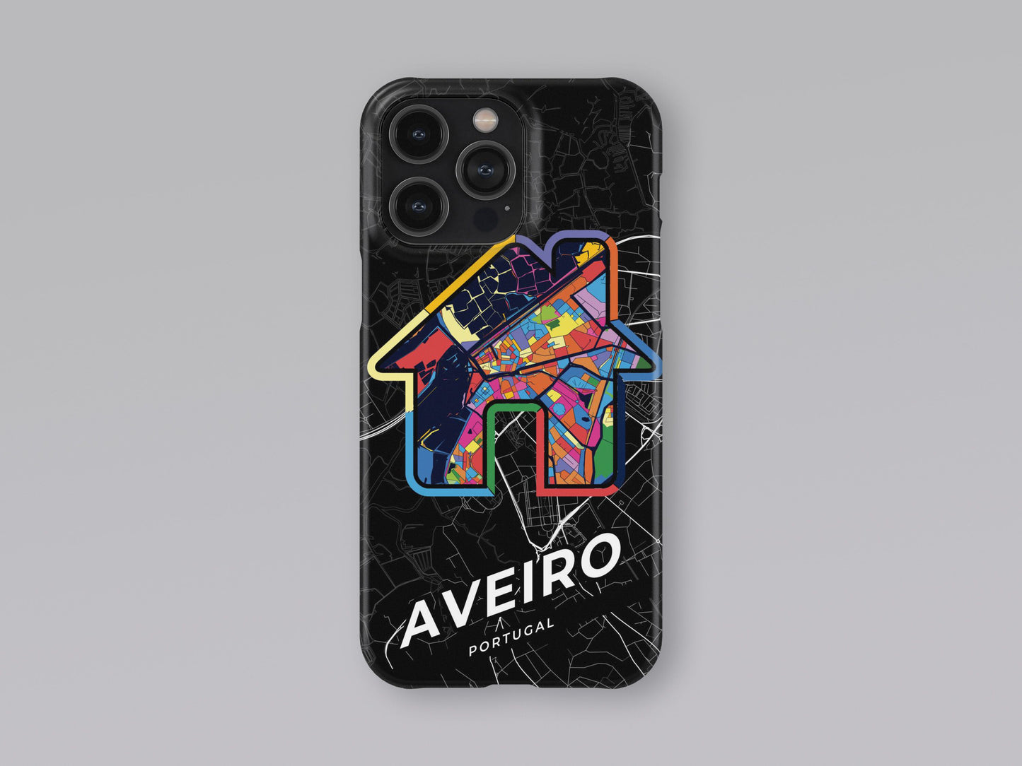 Aveiro Portugal slim phone case with colorful icon. Birthday, wedding or housewarming gift. Couple match cases. 3