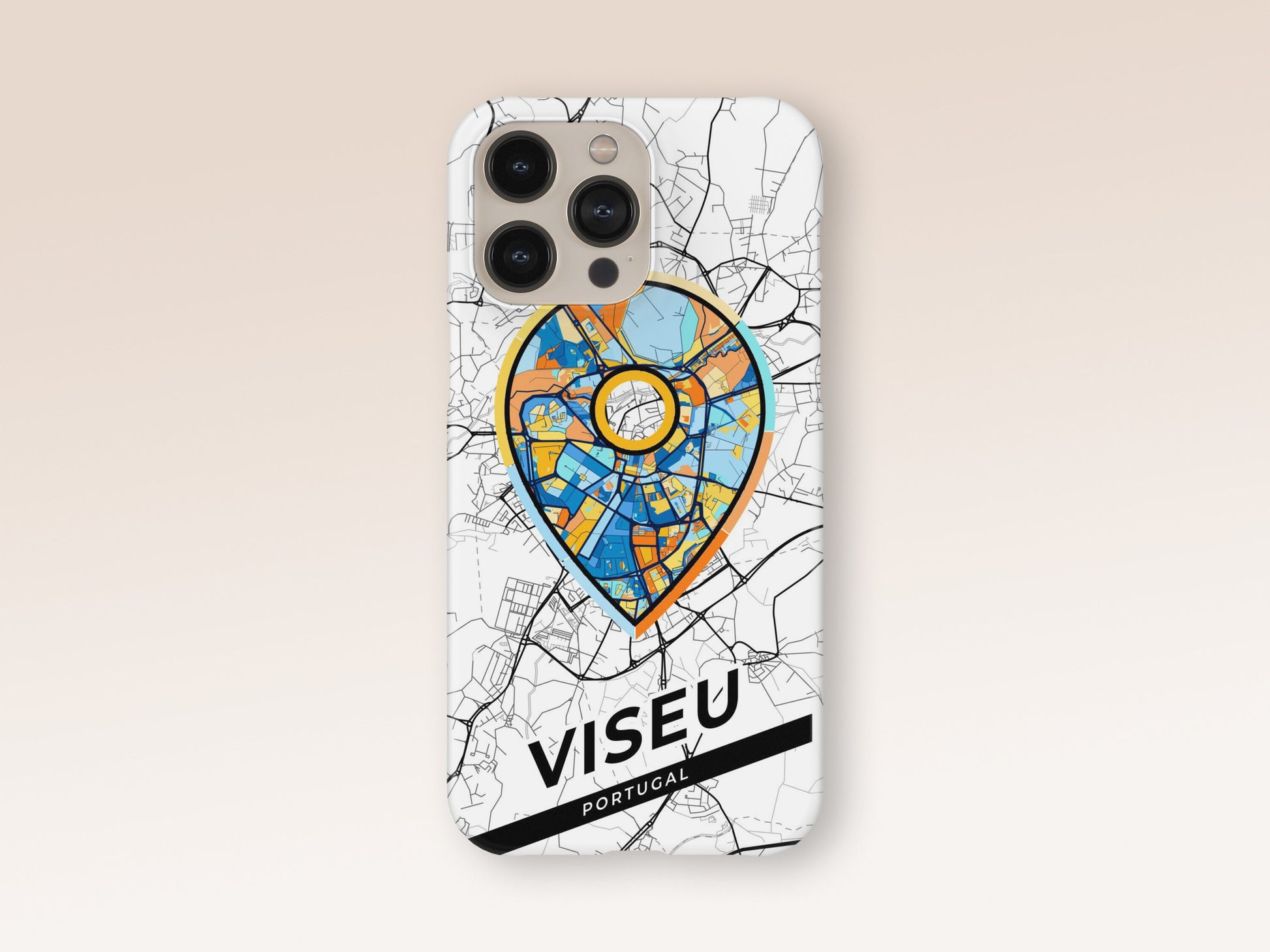 Viseu Portugal slim phone case with colorful icon 1