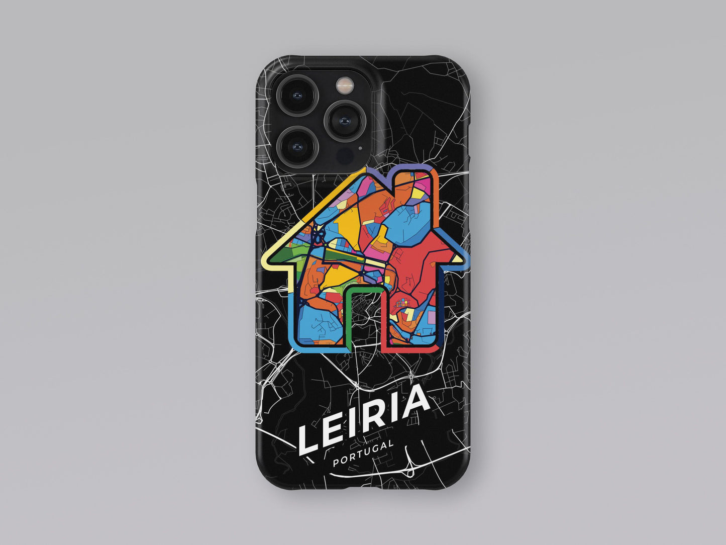Leiria Portugal slim phone case with colorful icon. Birthday, wedding or housewarming gift. Couple match cases. 3