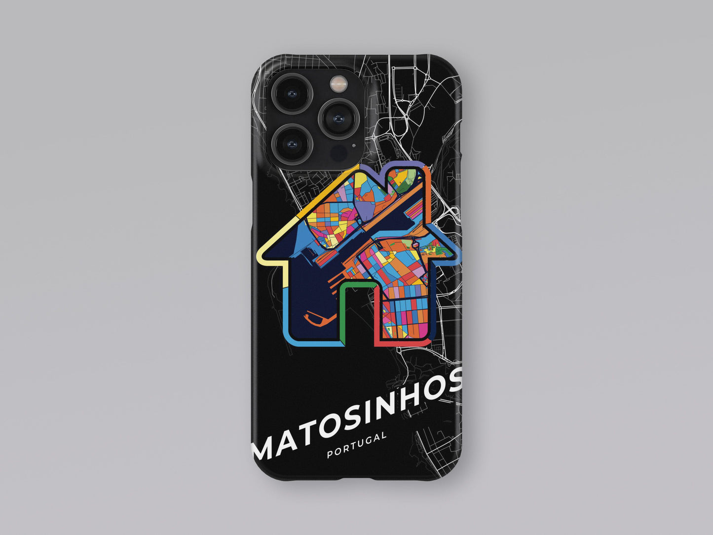 Matosinhos Portugal slim phone case with colorful icon. Birthday, wedding or housewarming gift. Couple match cases. 3