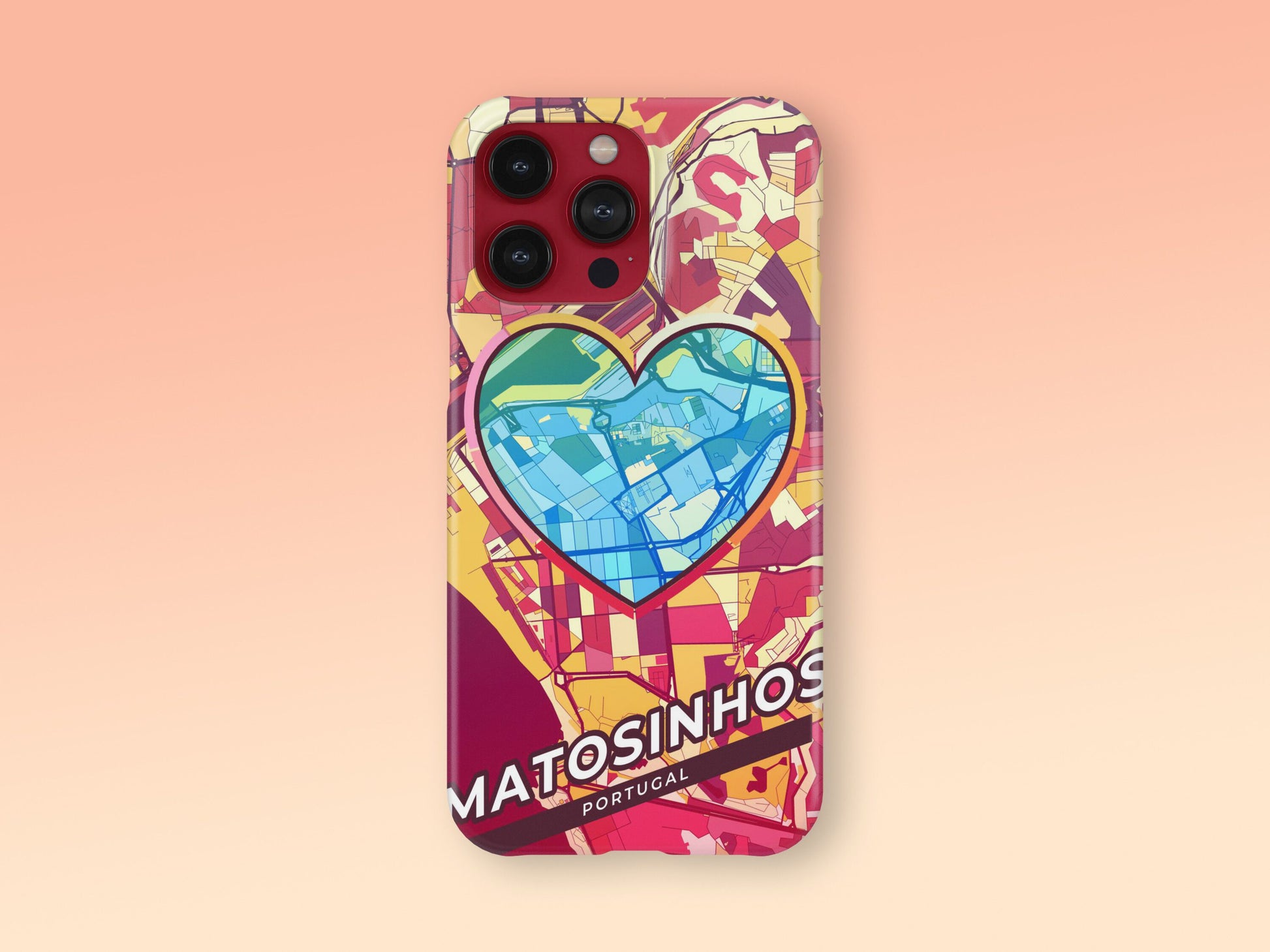 Matosinhos Portugal slim phone case with colorful icon. Birthday, wedding or housewarming gift. Couple match cases. 2