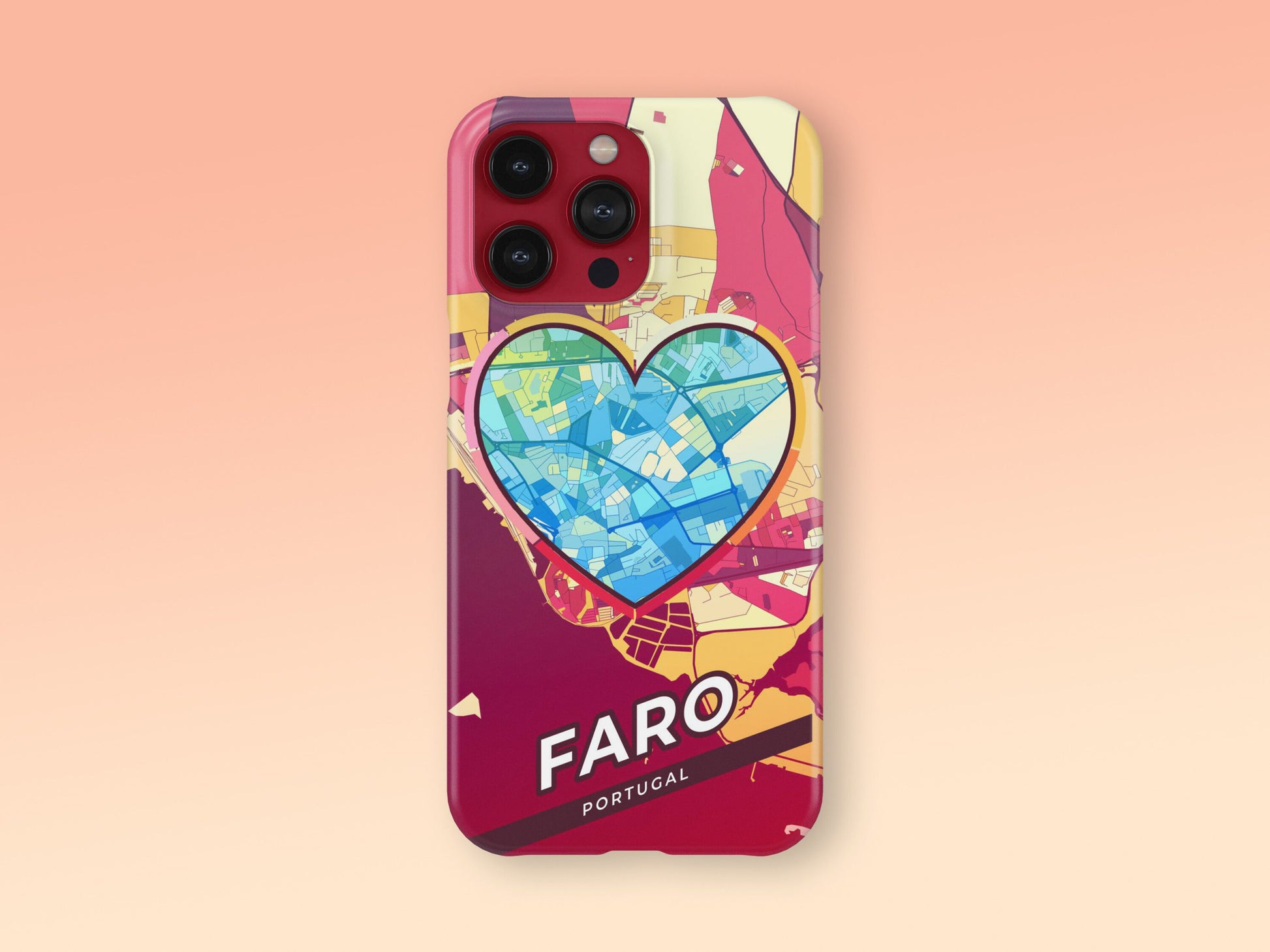 Faro Portugal slim phone case with colorful icon. Birthday, wedding or housewarming gift. Couple match cases. 2