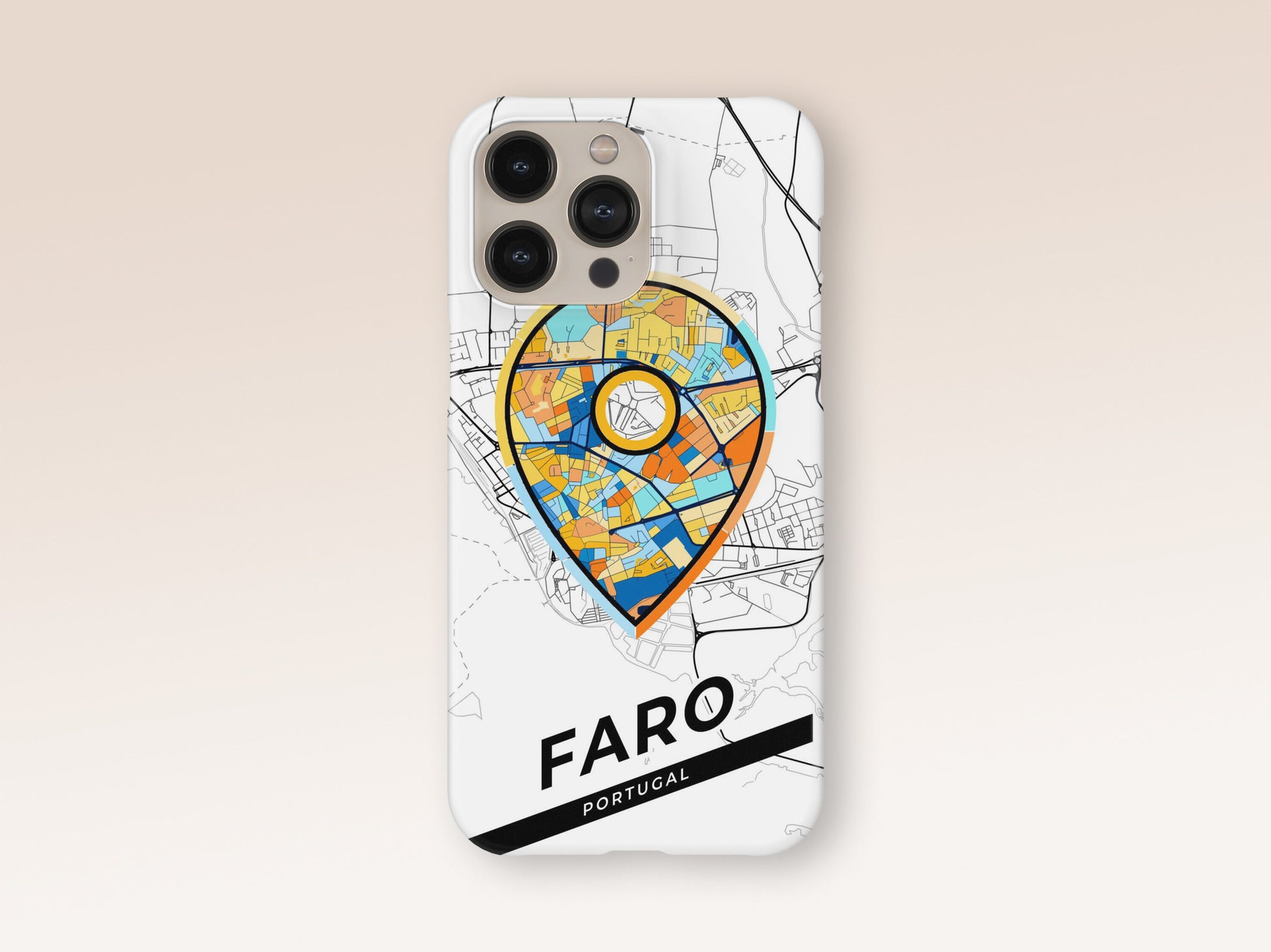 Faro Portugal slim phone case with colorful icon. Birthday, wedding or housewarming gift. Couple match cases. 1