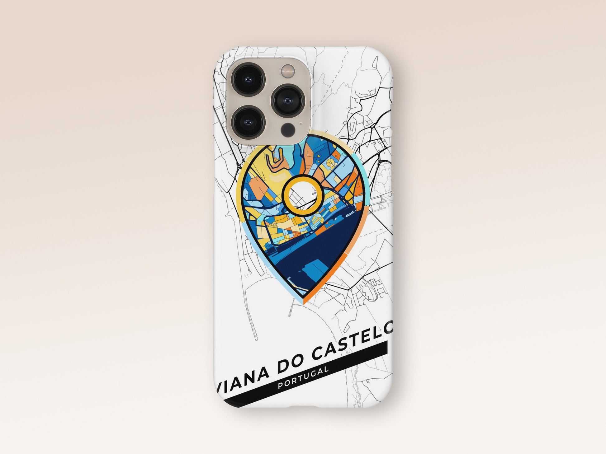 Viana Do Castelo Portugal slim phone case with colorful icon 1