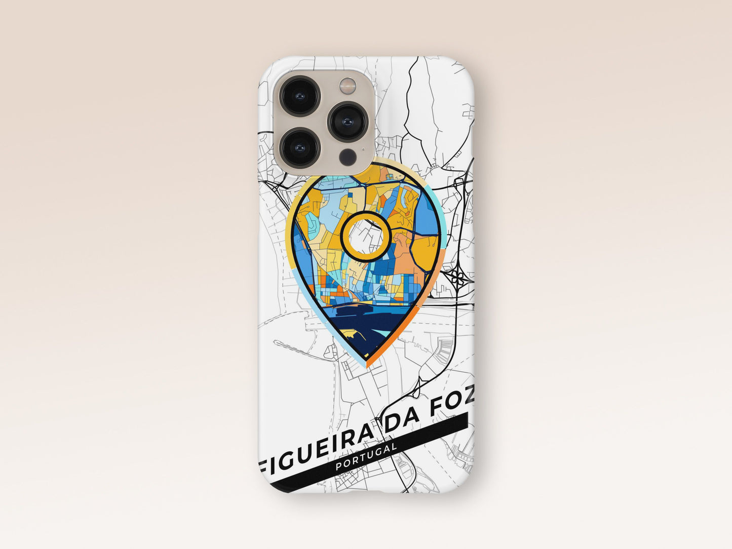 Figueira Da Foz Portugal slim phone case with colorful icon. Birthday, wedding or housewarming gift. Couple match cases. 1