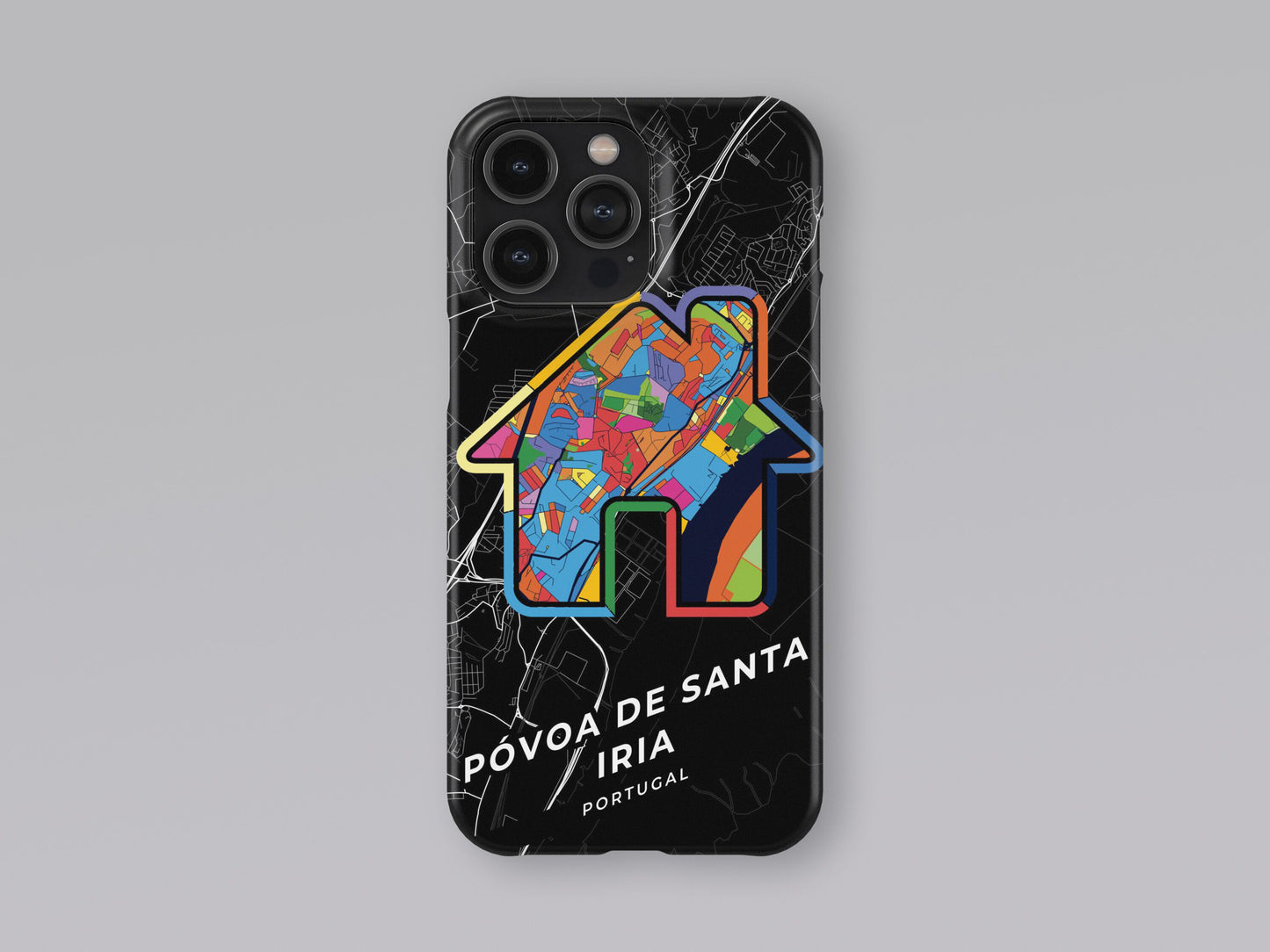 Póvoa De Santa Iria Portugal slim phone case with colorful icon. Birthday, wedding or housewarming gift. Couple match cases. 3