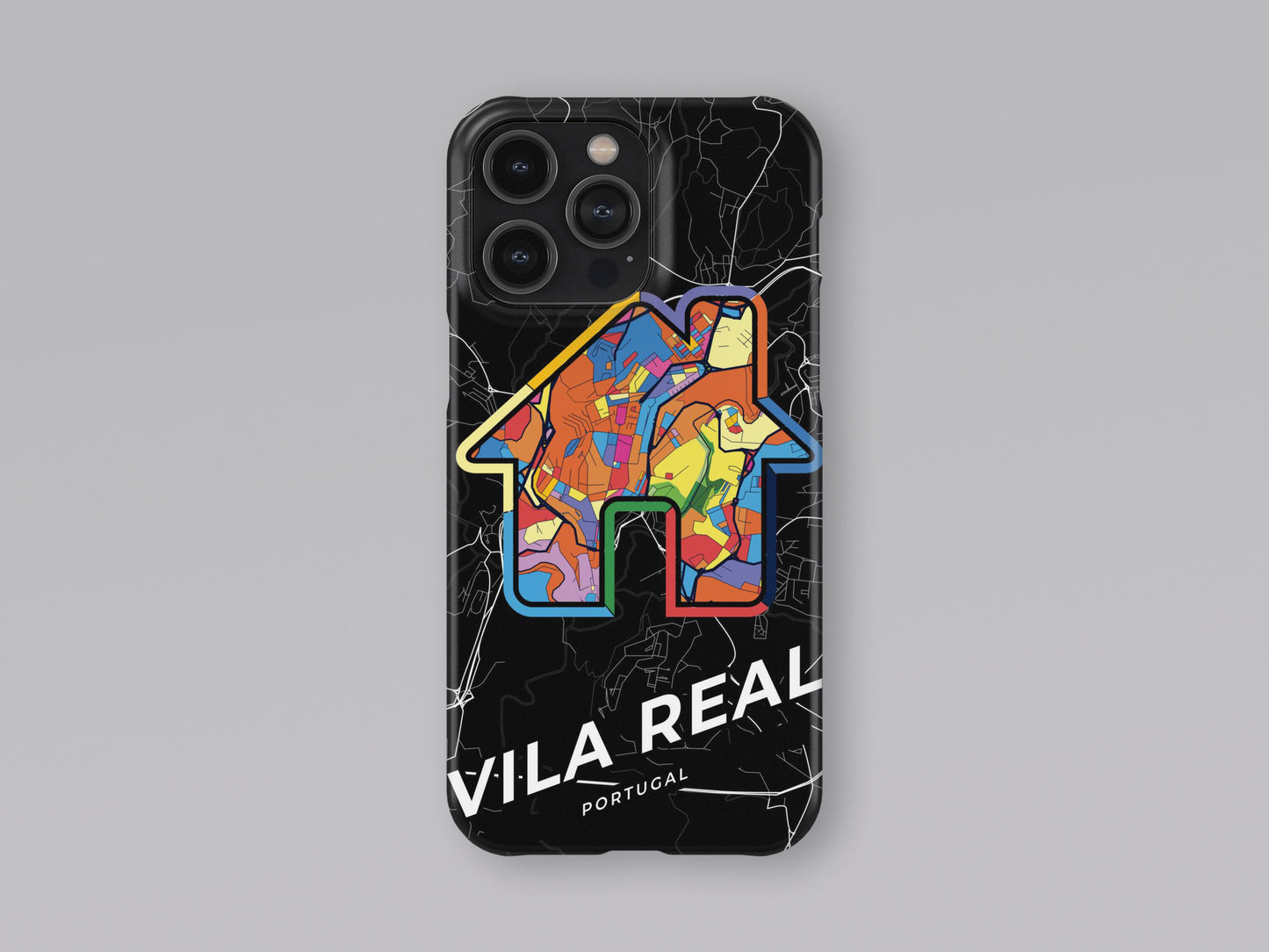 Vila Real Portugal slim phone case with colorful icon 3