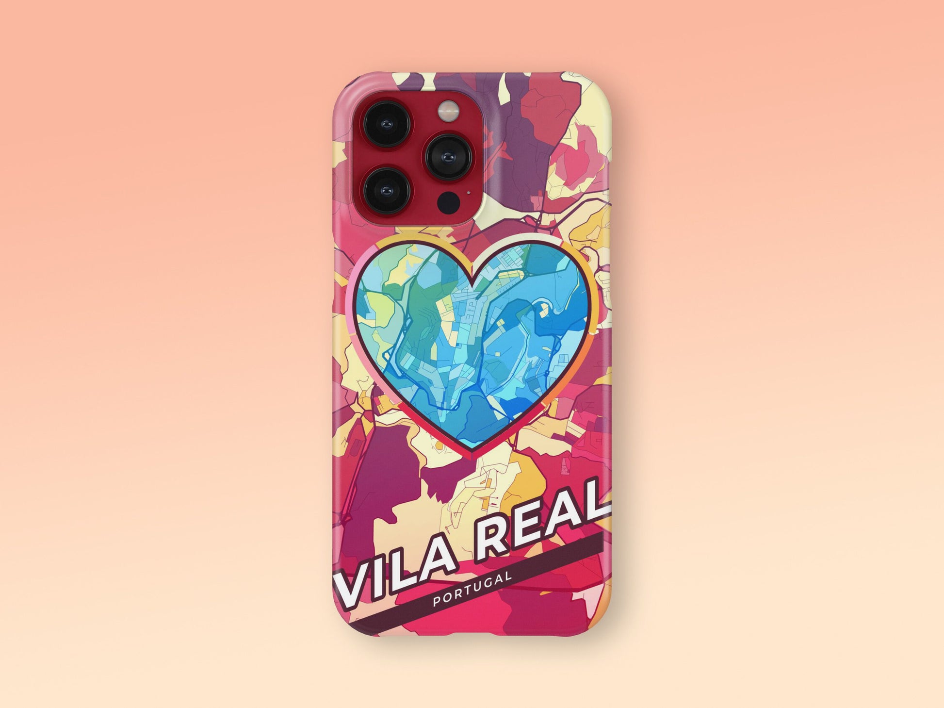 Vila Real Portugal slim phone case with colorful icon 2