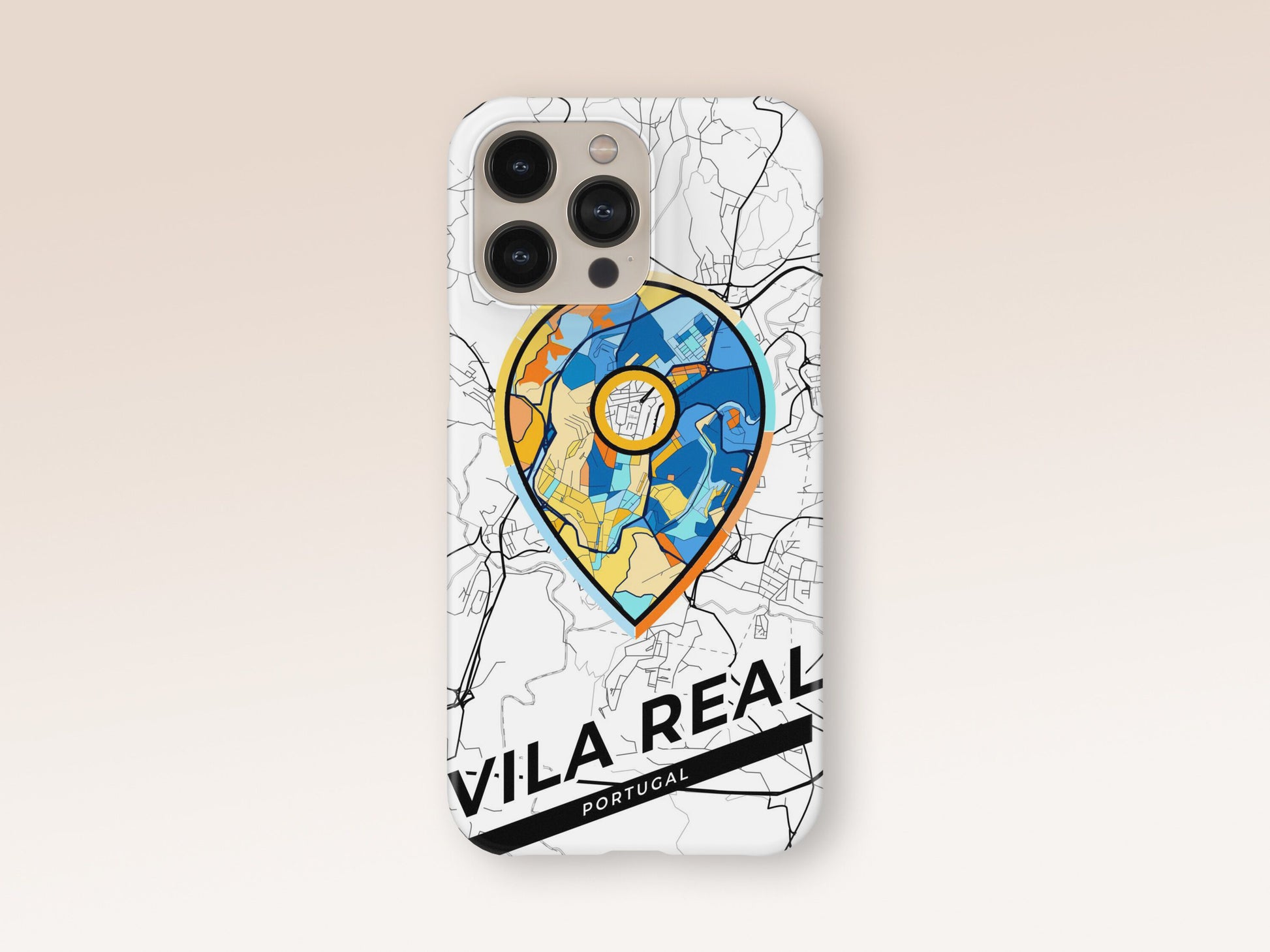 Vila Real Portugal slim phone case with colorful icon 1