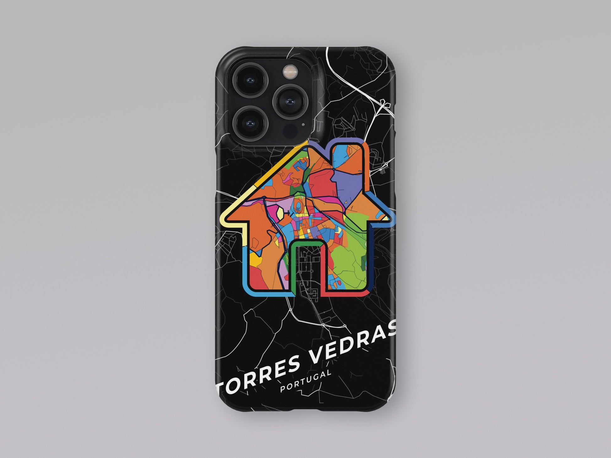 Torres Vedras Portugal slim phone case with colorful icon 3