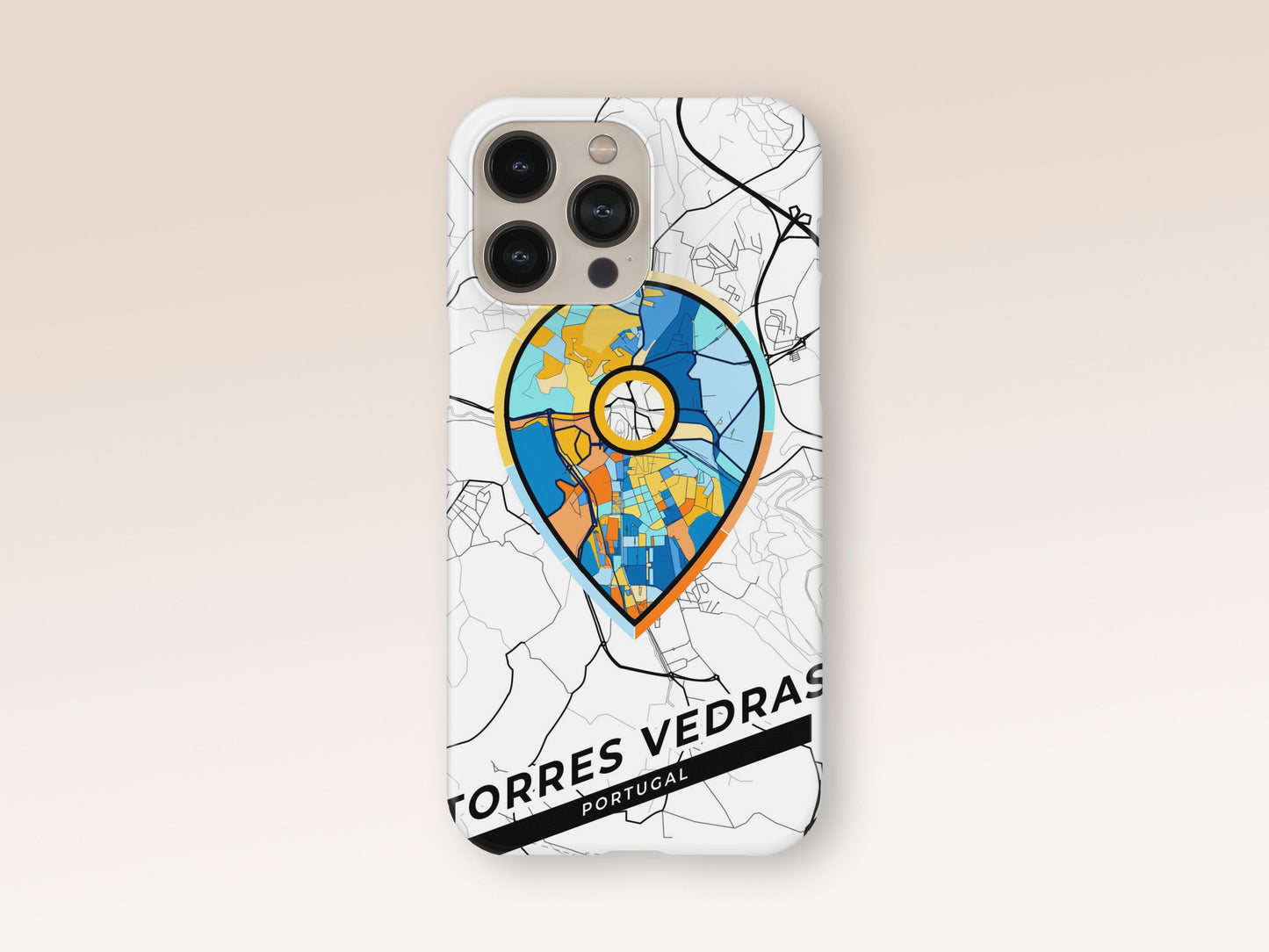 Torres Vedras Portugal slim phone case with colorful icon 1