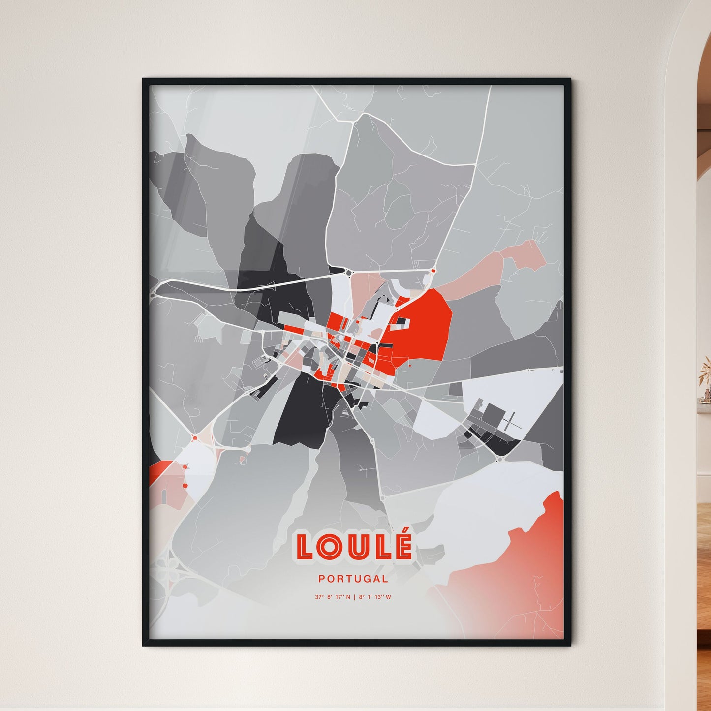 Colorful LOULÉ PORTUGAL Fine Art Map Modern