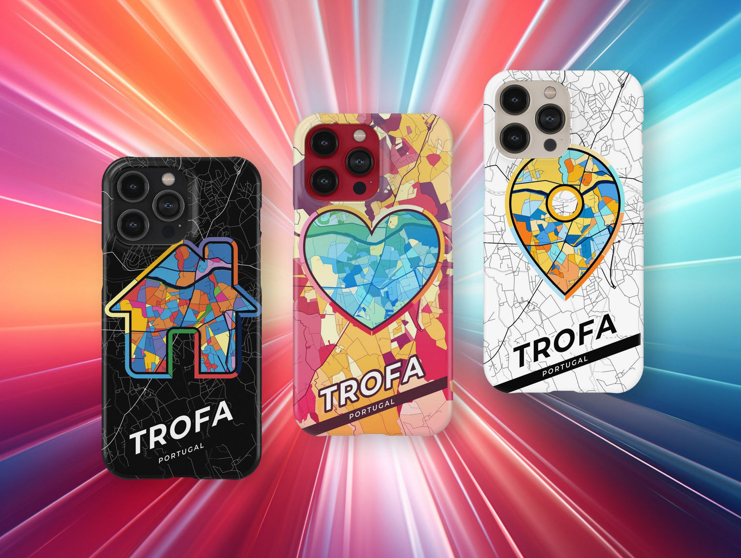 Trofa Portugal slim phone case with colorful icon