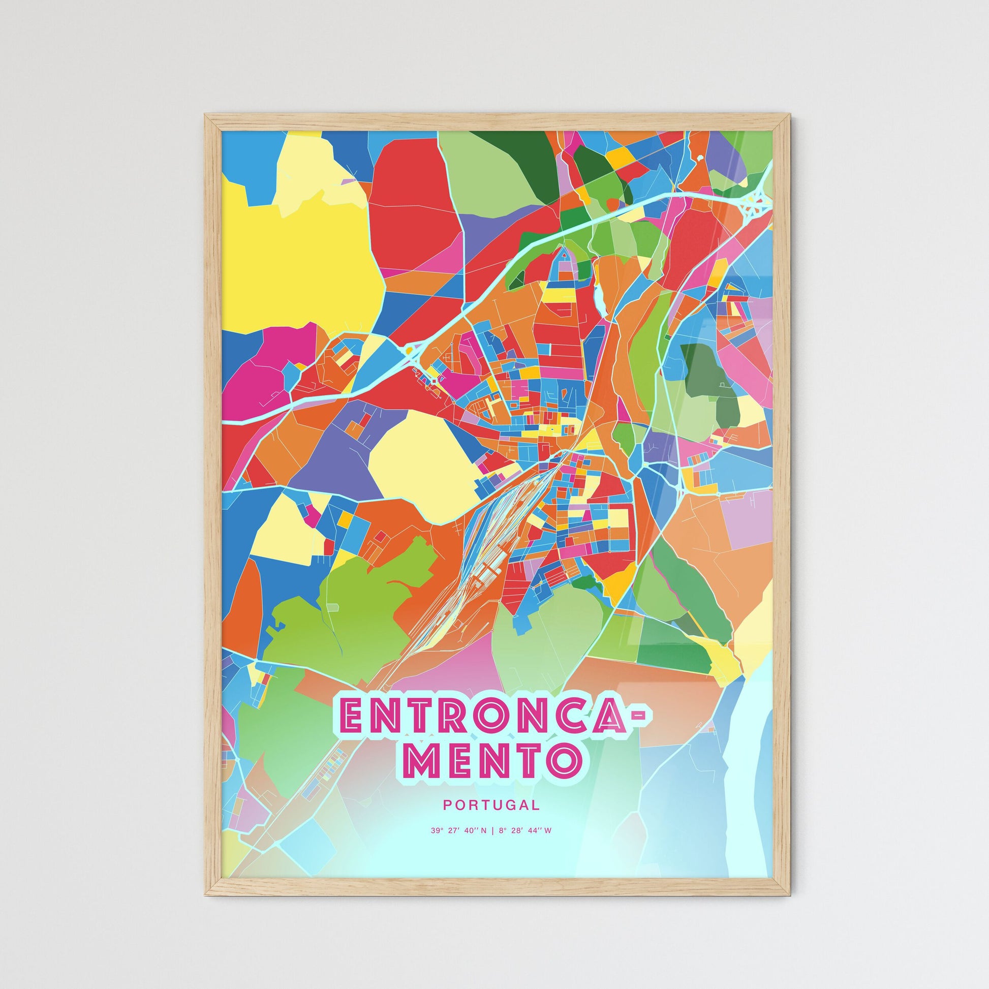 Colorful ENTRONCAMENTO PORTUGAL Fine Art Map Crazy Colors