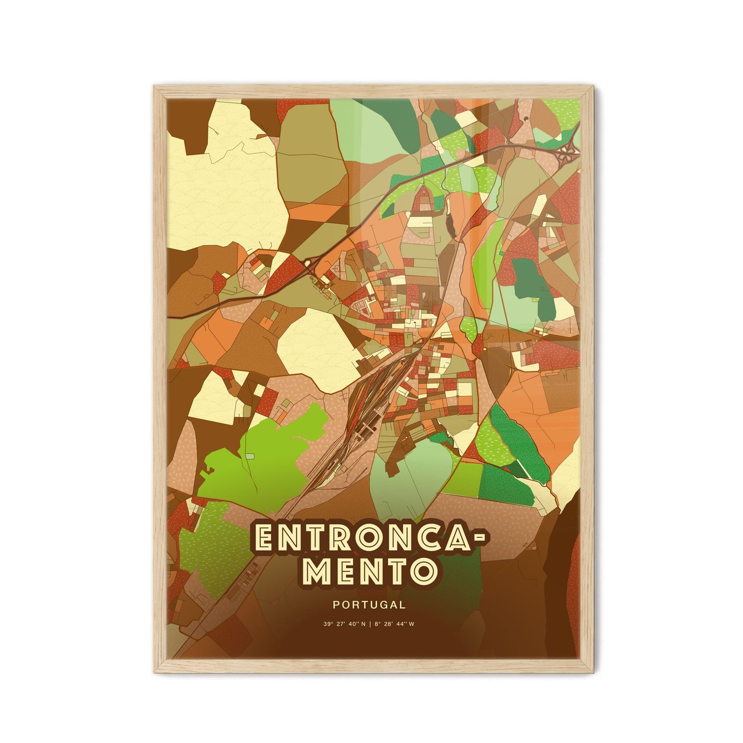 Colorful ENTRONCAMENTO PORTUGAL Fine Art Map Farmhouse