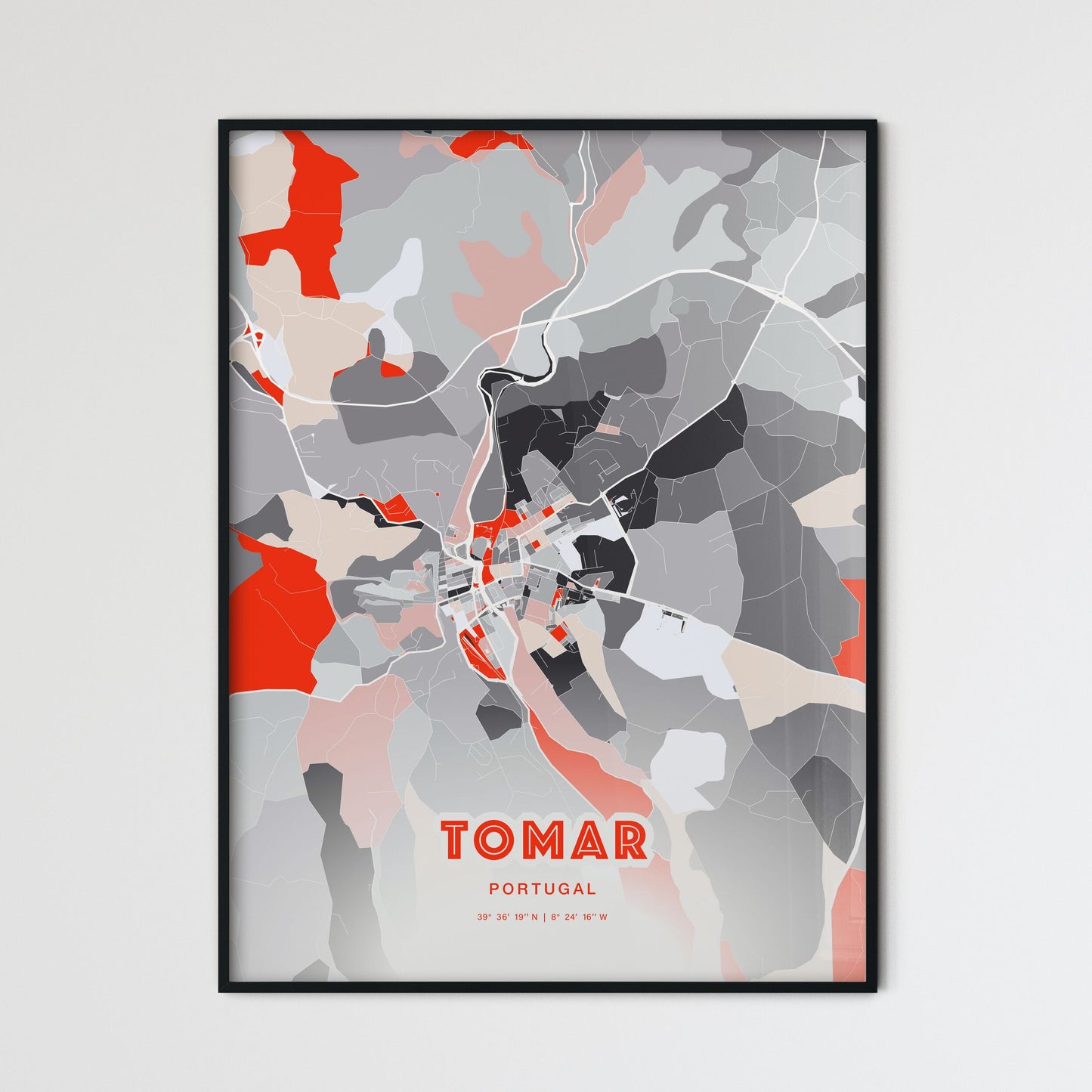 Colorful TOMAR PORTUGAL Fine Art Map Modern