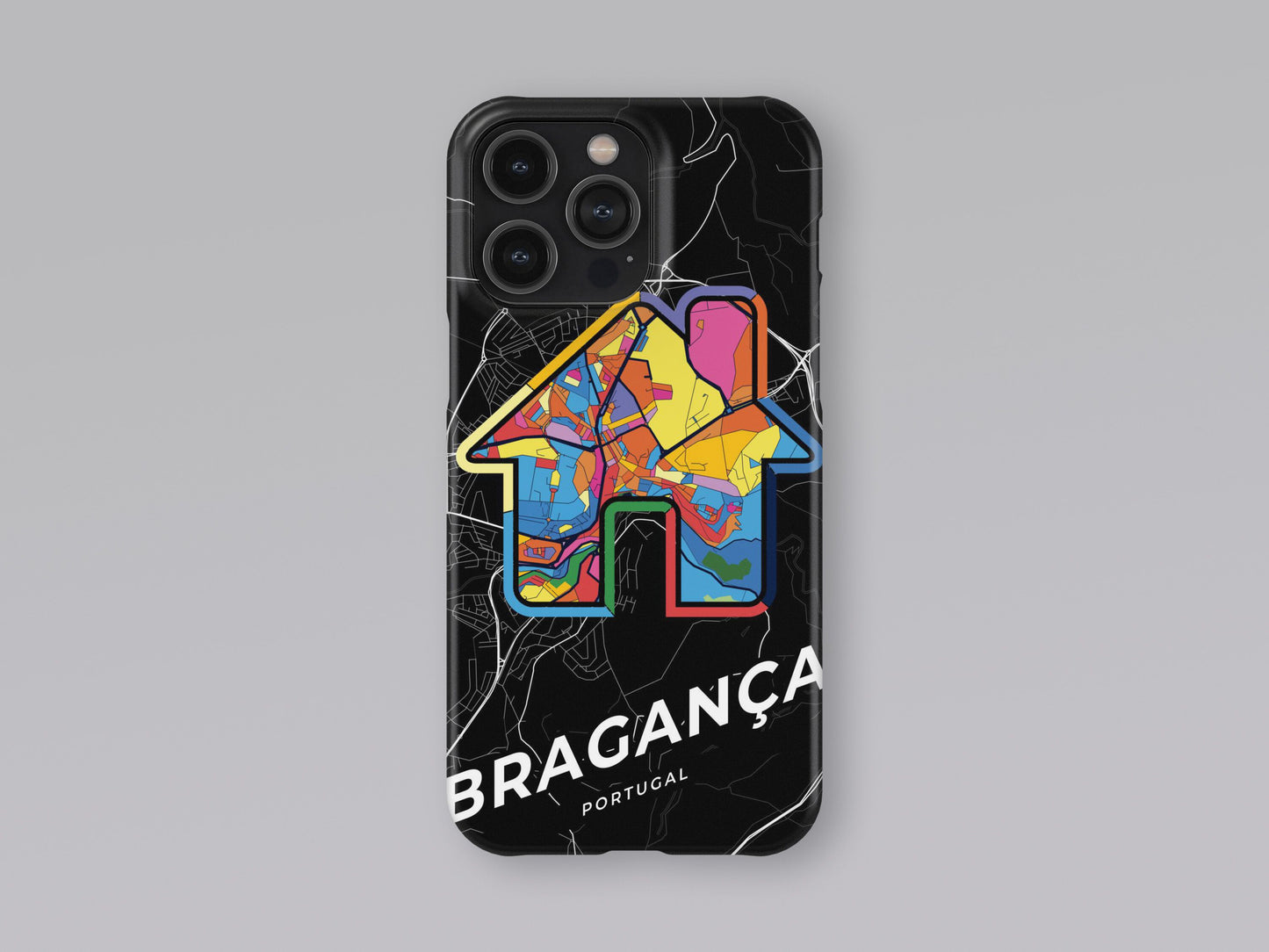 Bragança Portugal slim phone case with colorful icon. Birthday, wedding or housewarming gift. Couple match cases. 3