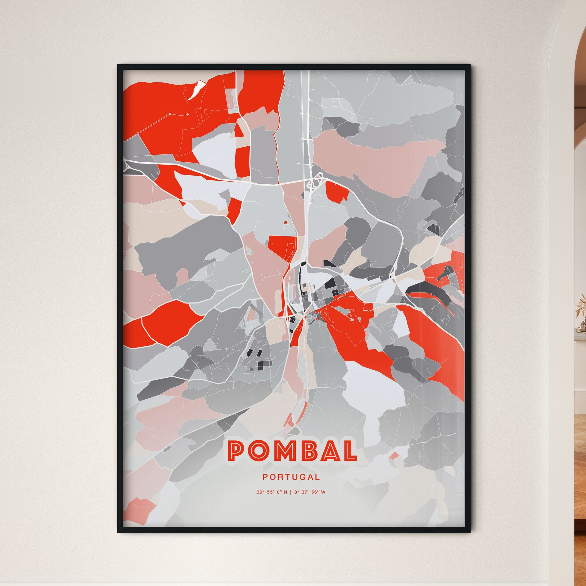 Colorful POMBAL PORTUGAL Fine Art Map Modern