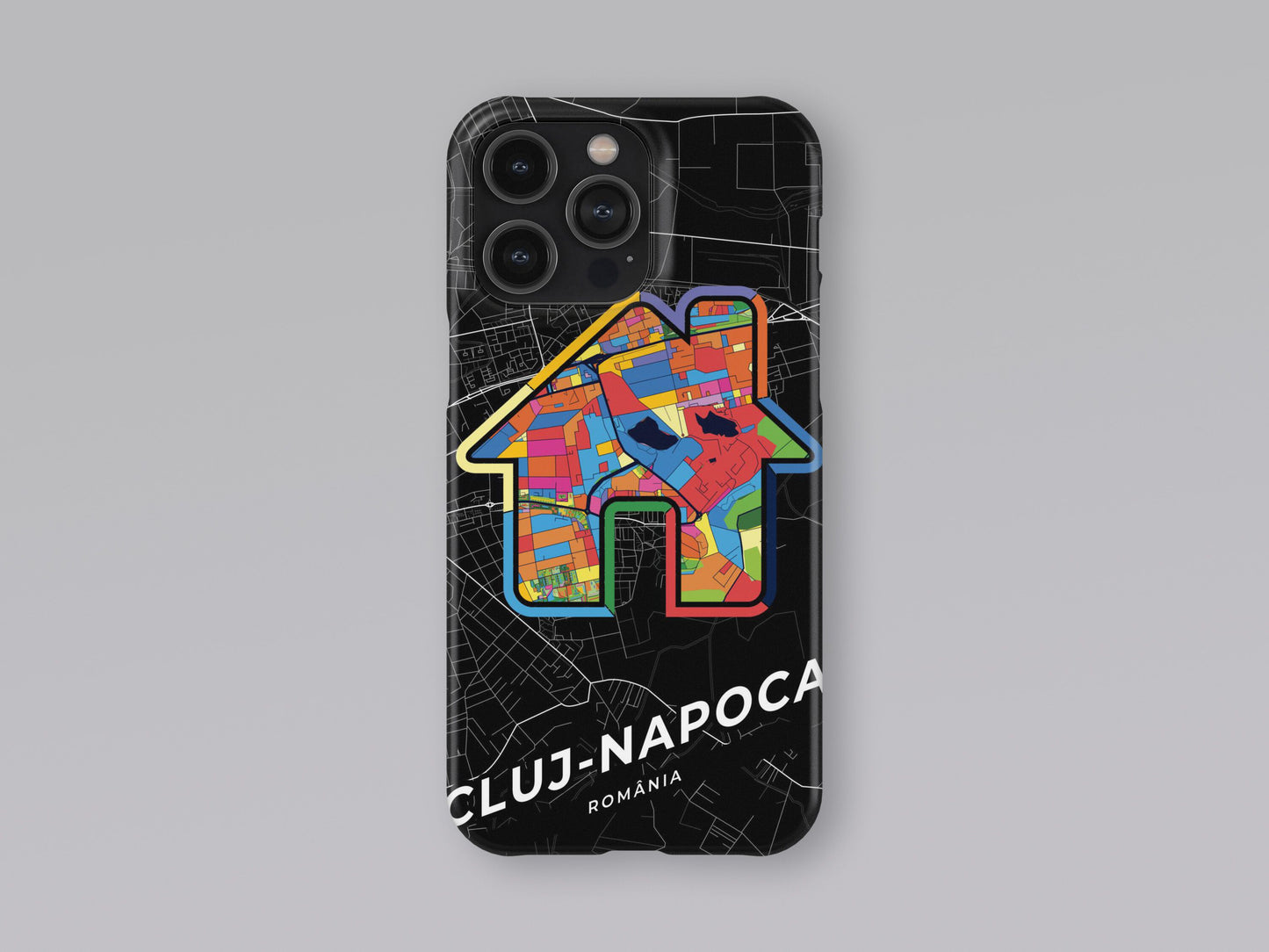 Cluj-Napoca Romania slim phone case with colorful icon. Birthday, wedding or housewarming gift. Couple match cases. 3