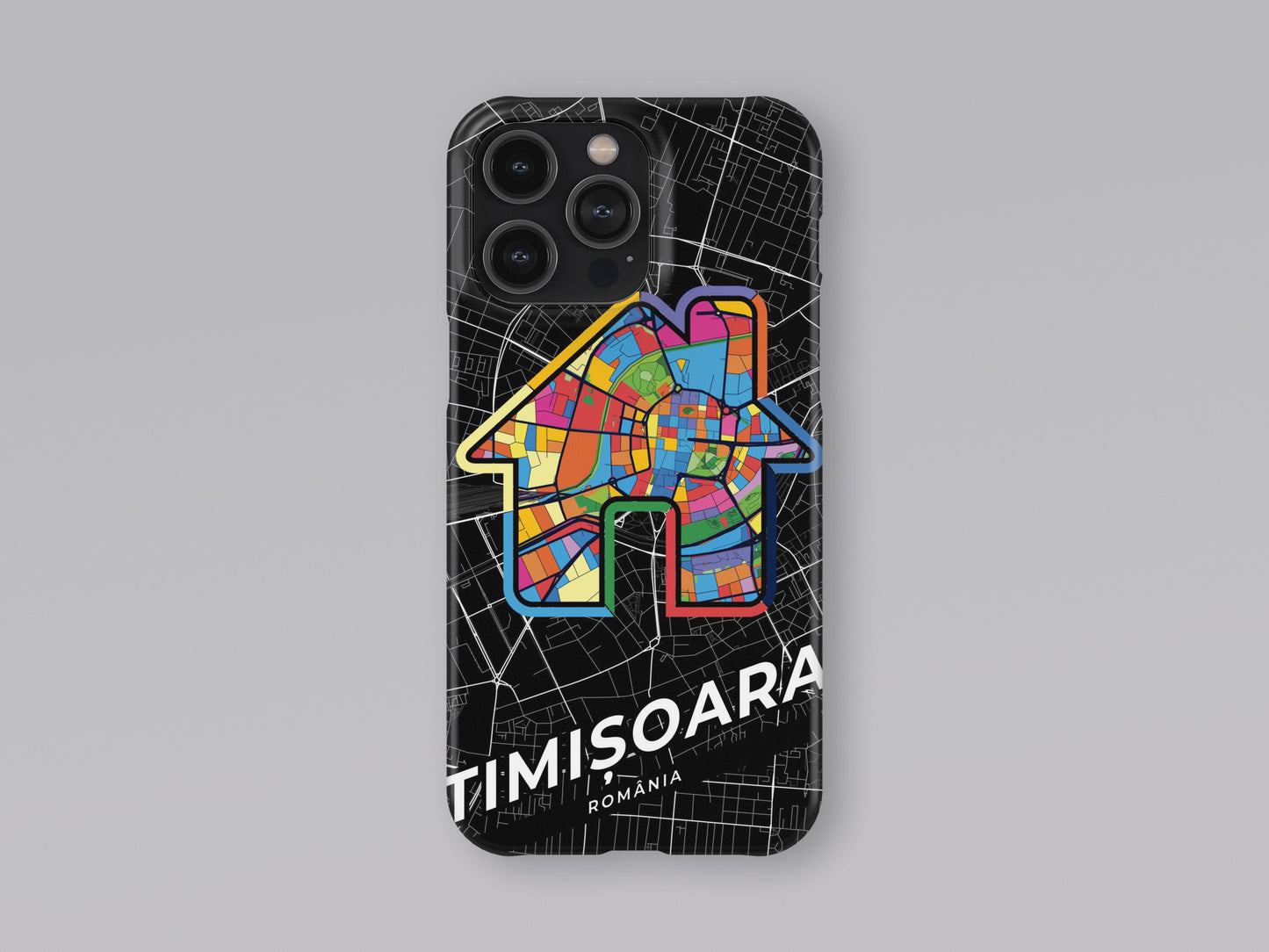 Timișoara Romania slim phone case with colorful icon. Birthday, wedding or housewarming gift. Couple match cases. 3