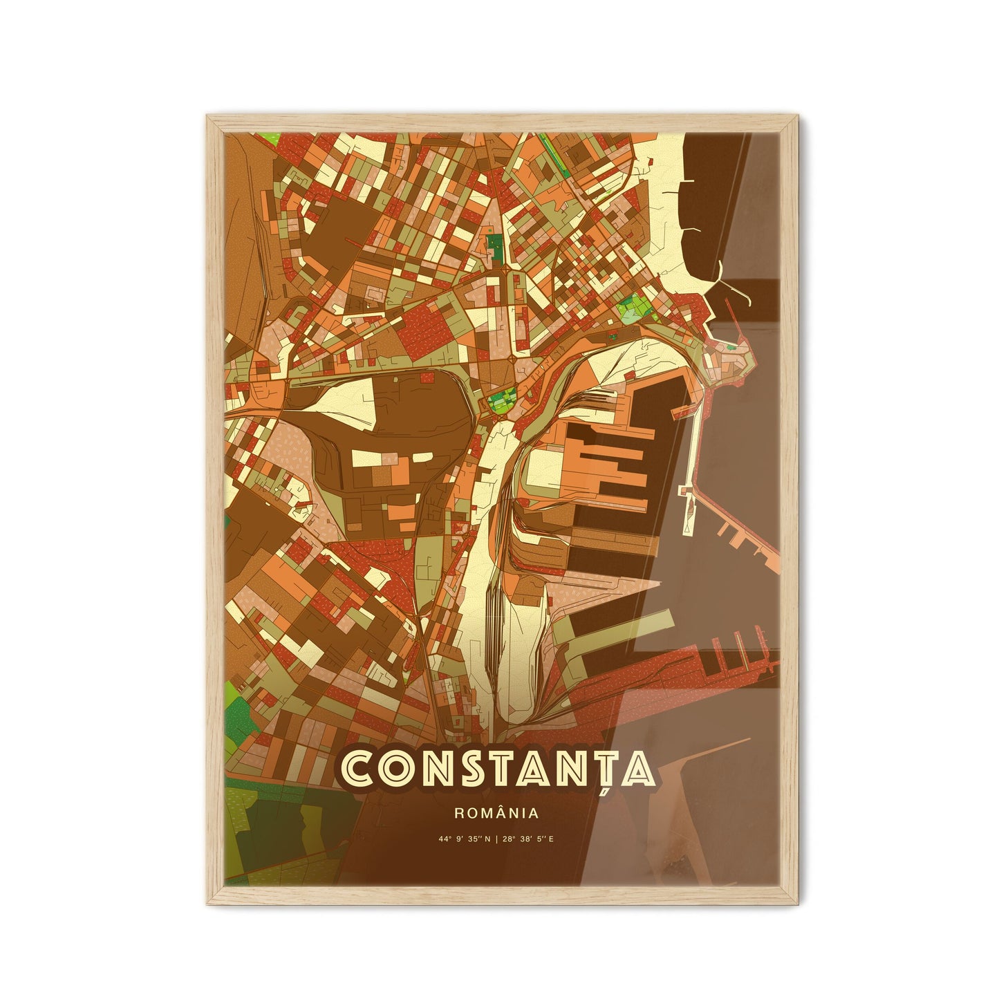 Colorful CONSTANȚA ROMANIA Fine Art Map Farmhouse