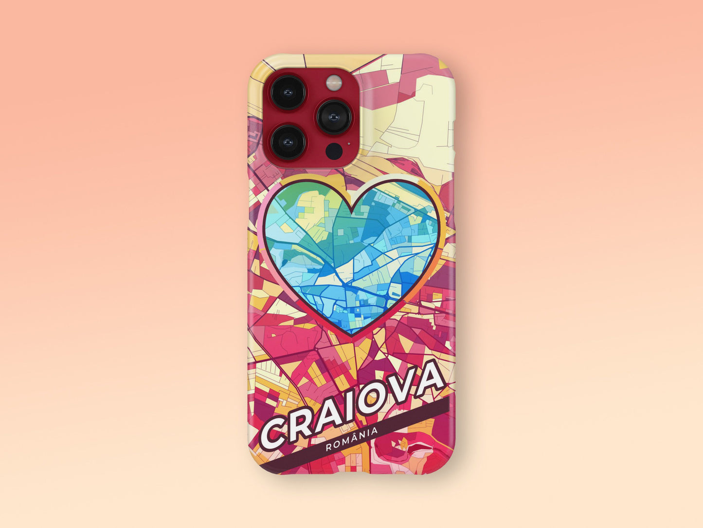 Craiova Romania slim phone case with colorful icon. Birthday, wedding or housewarming gift. Couple match cases. 2
